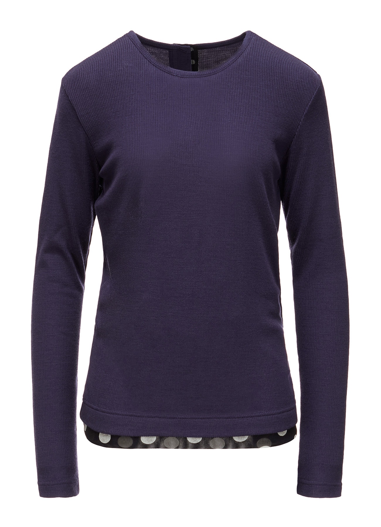 DOT PRINT TULLE ROUND NECK T-SHIRT