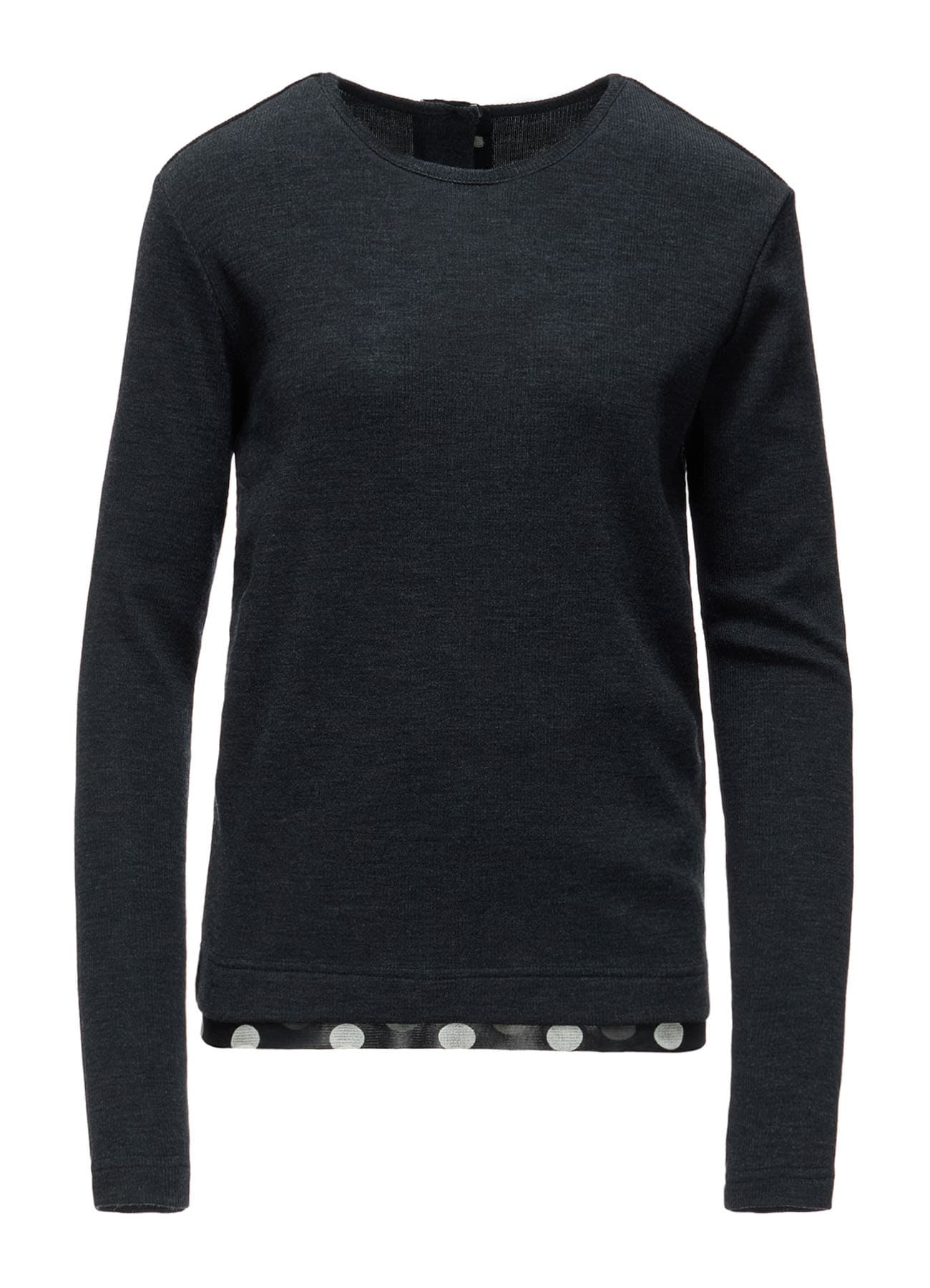 DOT PRINT TULLE ROUND NECK T-SHIRT