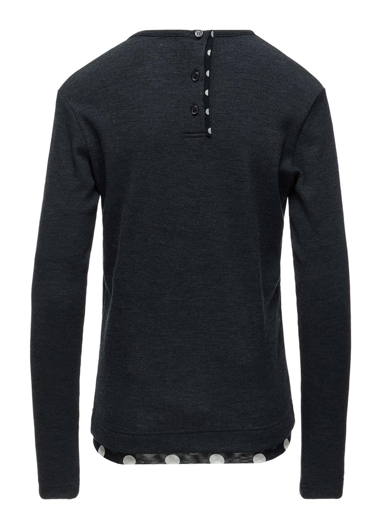 DOT PRINT TULLE ROUND NECK T-SHIRT