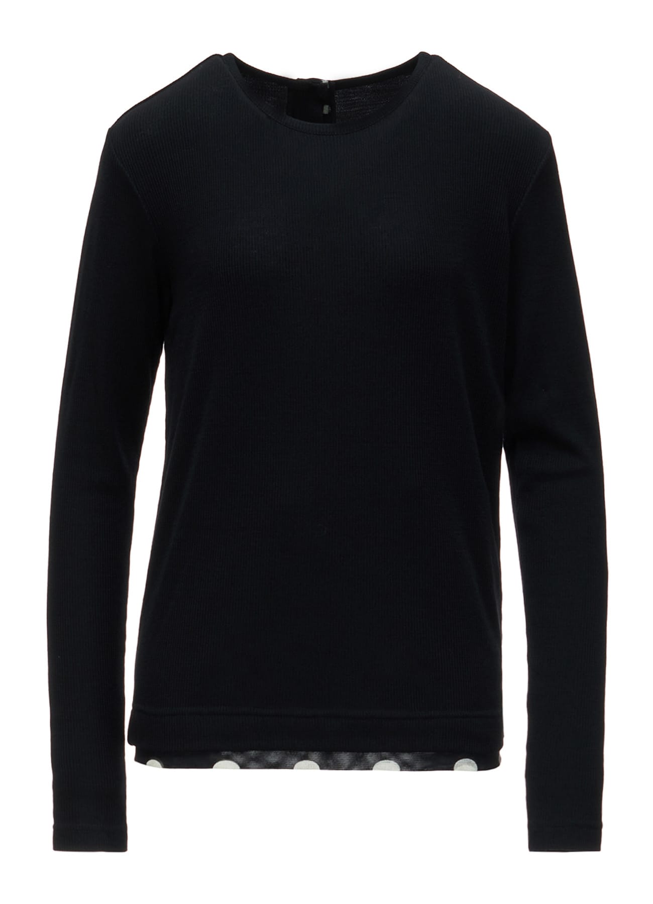 DOT PRINT TULLE ROUND NECK T-SHIRT