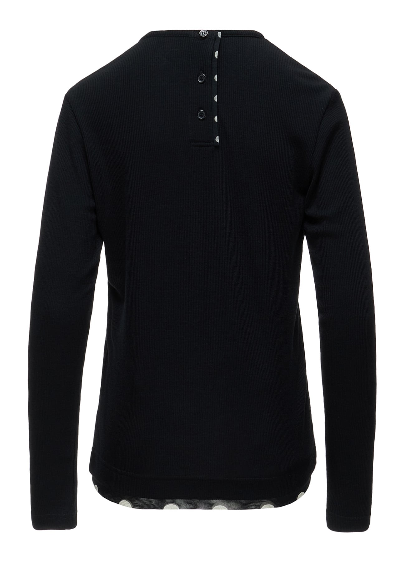 DOT PRINT TULLE ROUND NECK T-SHIRT