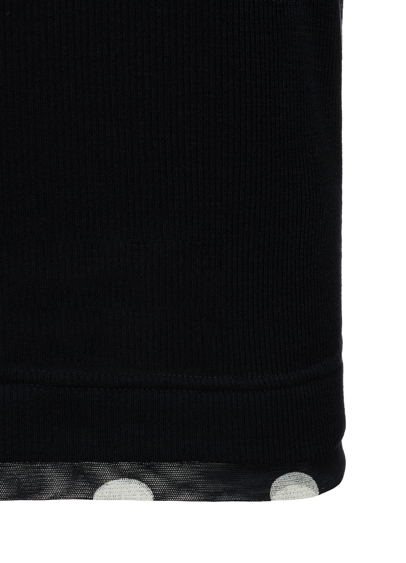 DOT PRINT TULLE ROUND NECK T-SHIRT