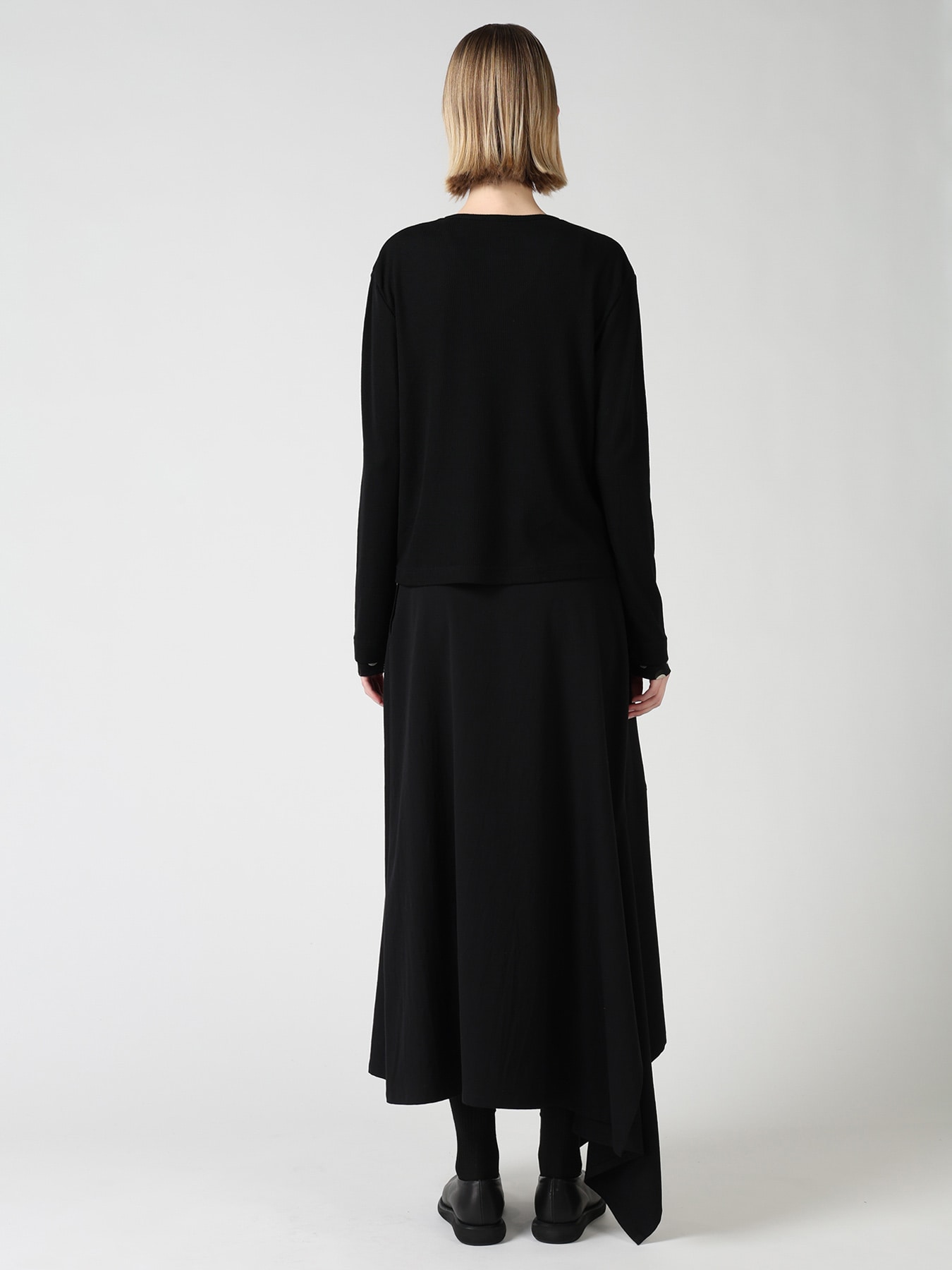 DOT PRINT TULLE ROUND NECK CARDIGAN