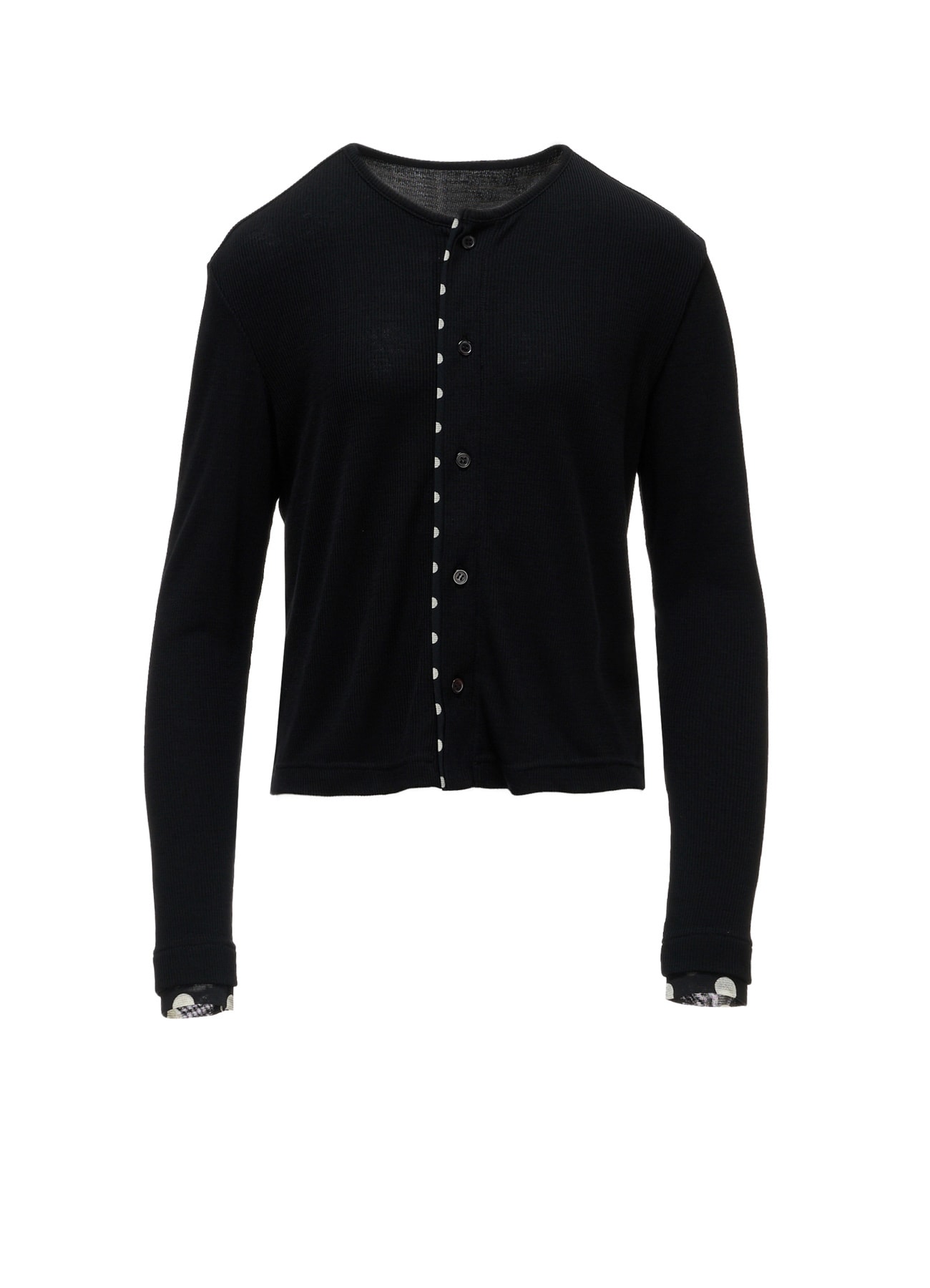 DOT PRINT TULLE ROUND NECK CARDIGAN