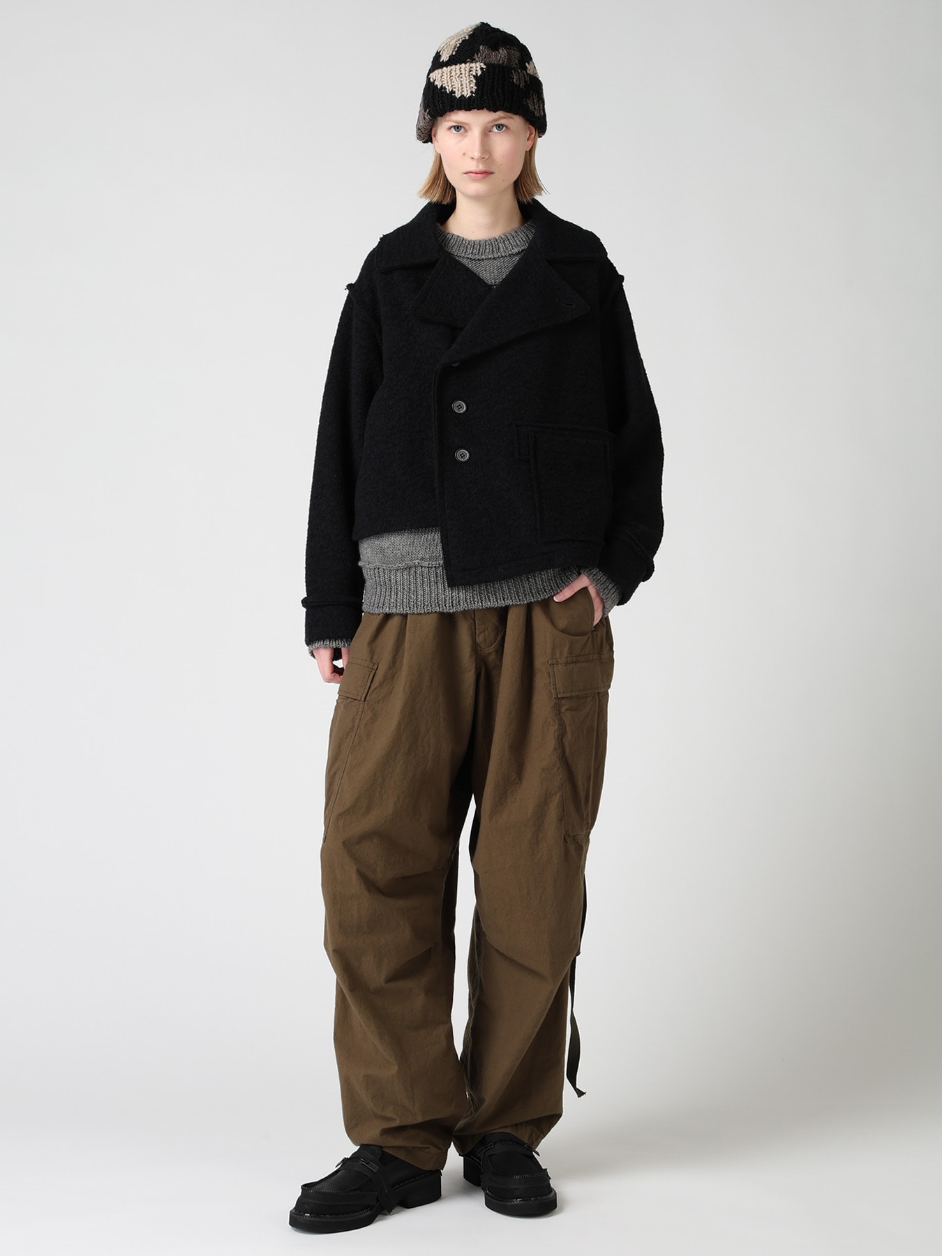 WOOL BLEND BOUCLE SHORT JACKET