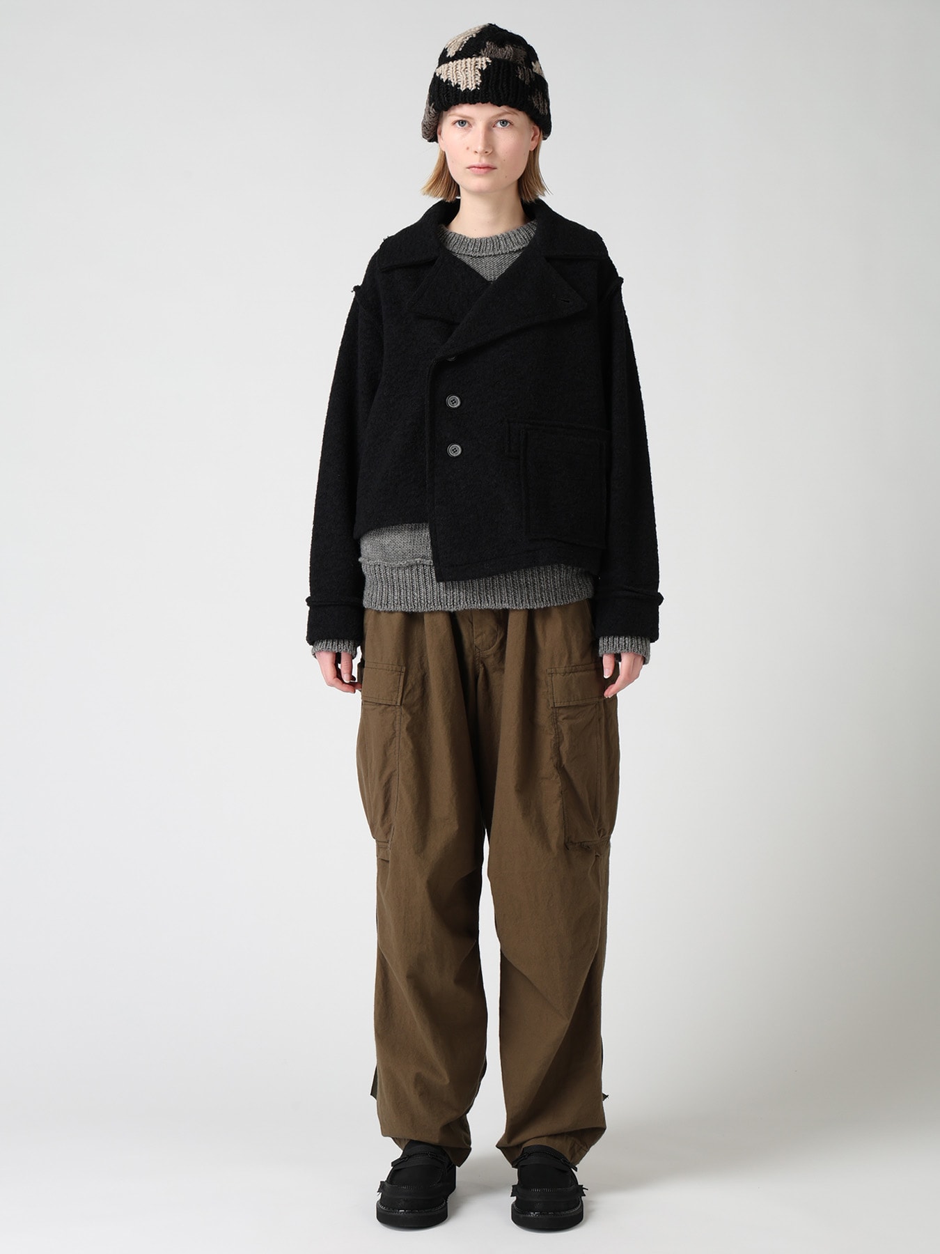 WOOL BLEND BOUCLE SHORT JACKET