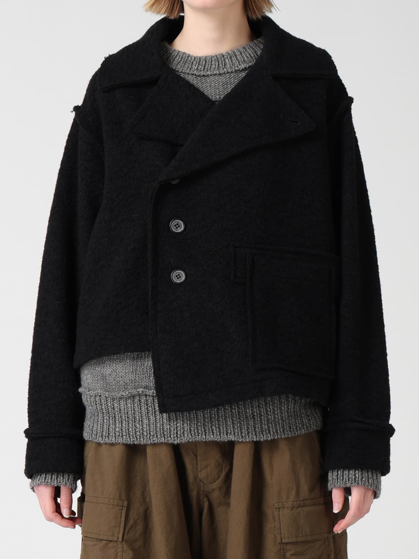 WOOL BLEND BOUCLE SHORT JACKET