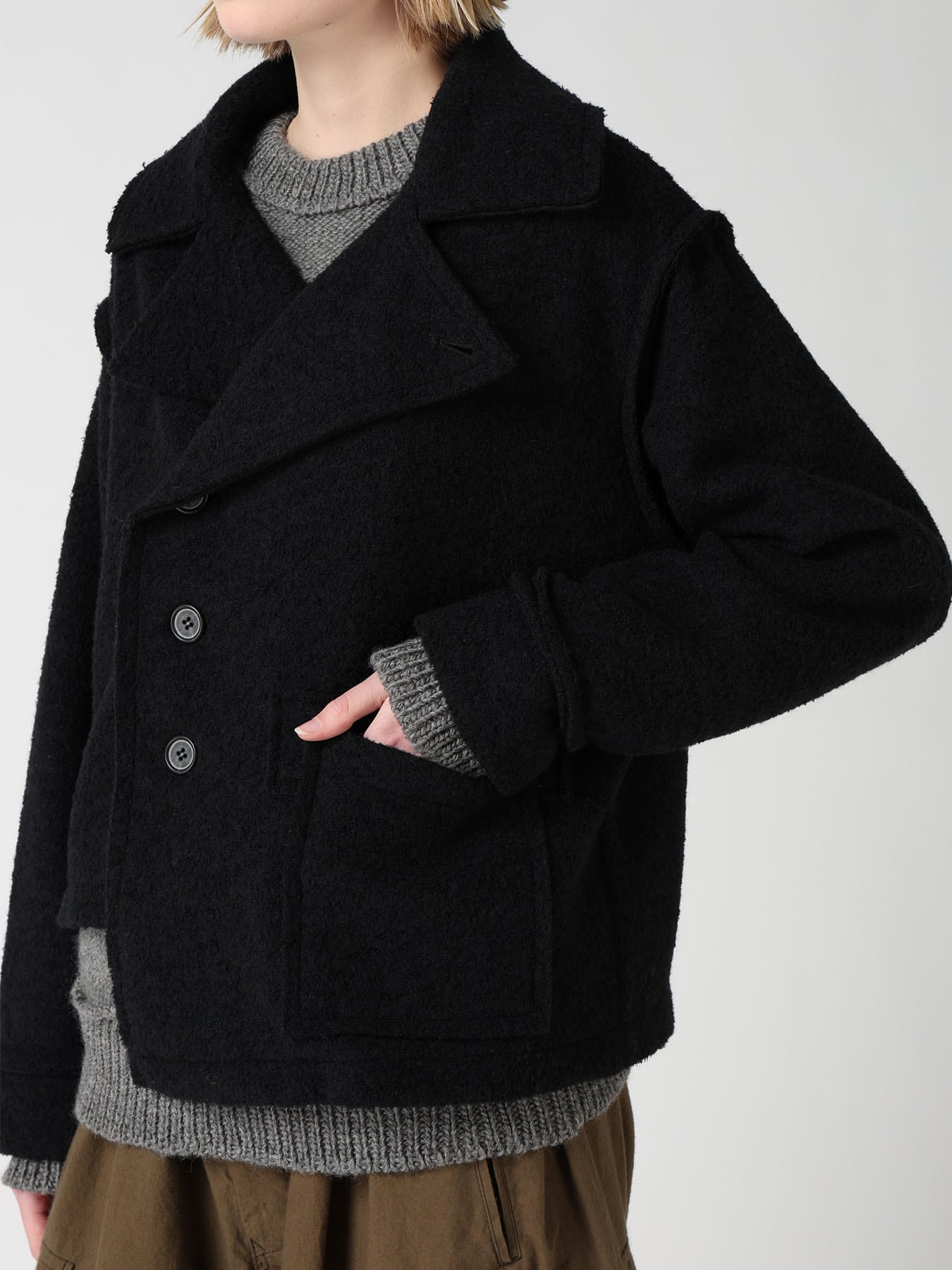 WOOL BLEND BOUCLE SHORT JACKET