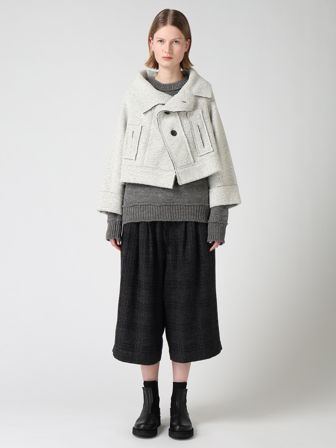 WOOL BLEND BOUCL? 3-BUTTON JACKET