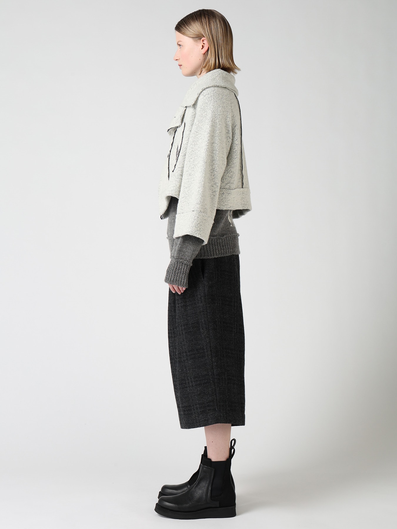 WOOL BLEND BOUCL? 3-BUTTON JACKET