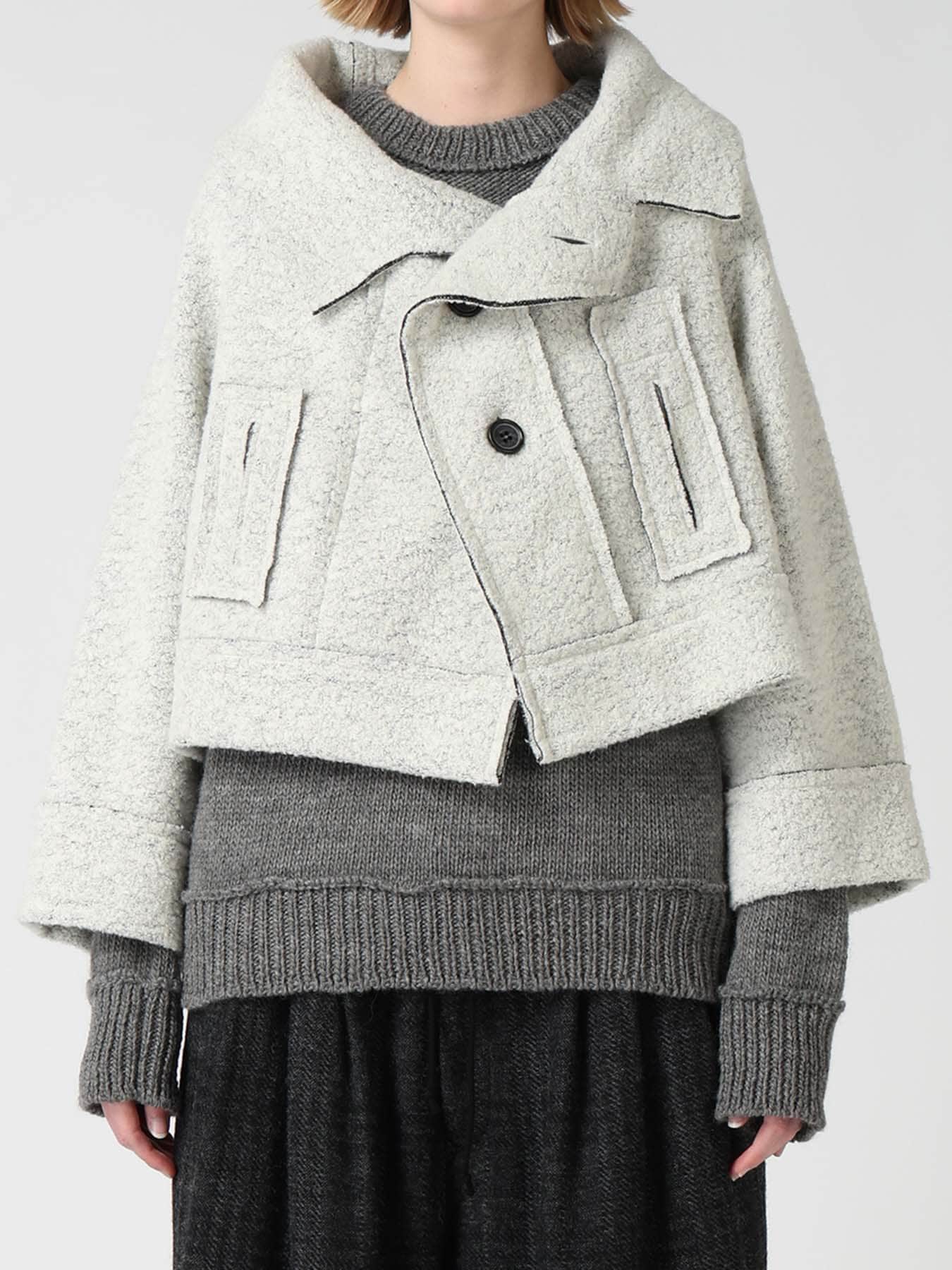 WOOL BLEND BOUCL? 3-BUTTON JACKET