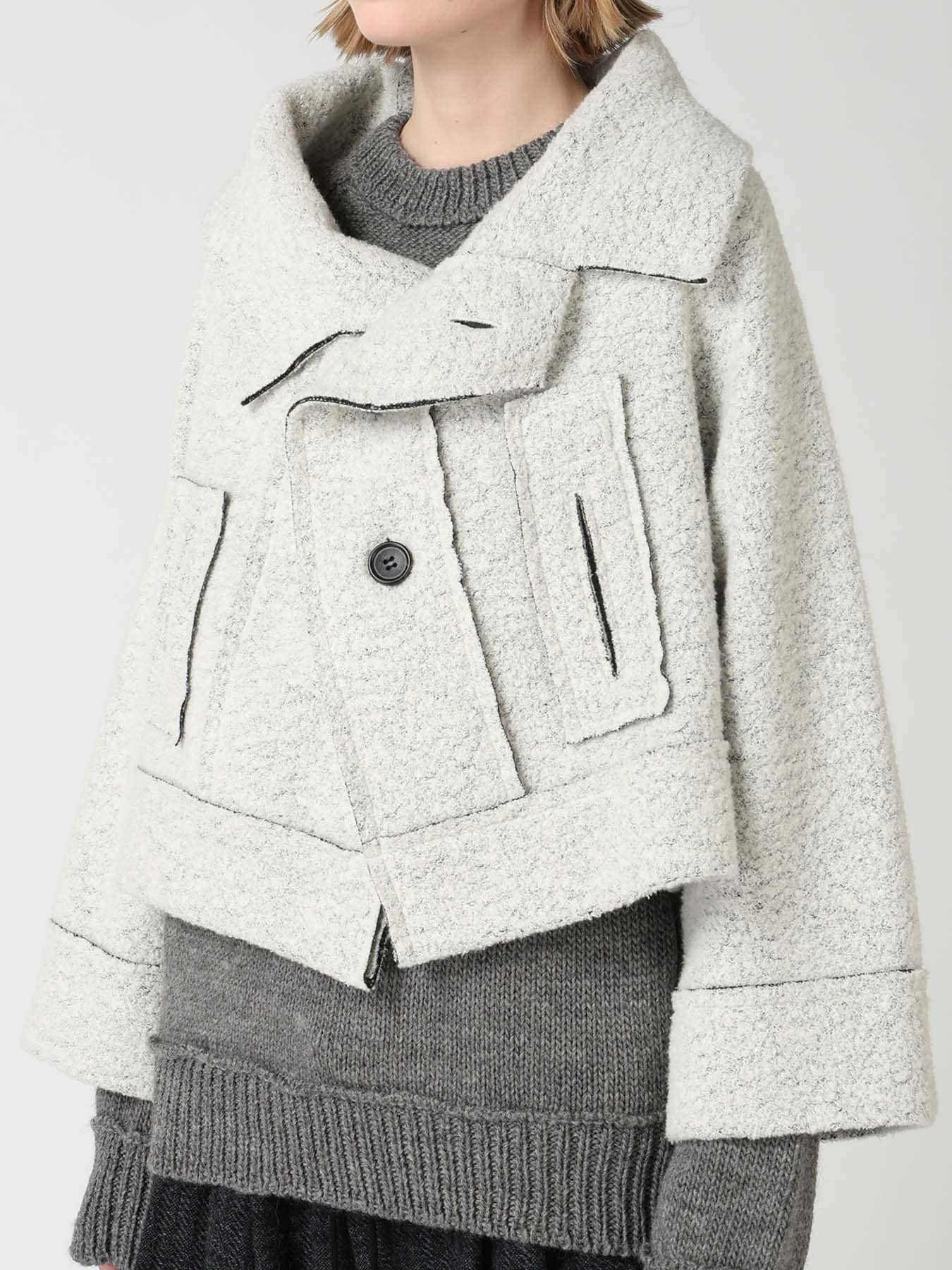 WOOL BLEND BOUCL? 3-BUTTON JACKET