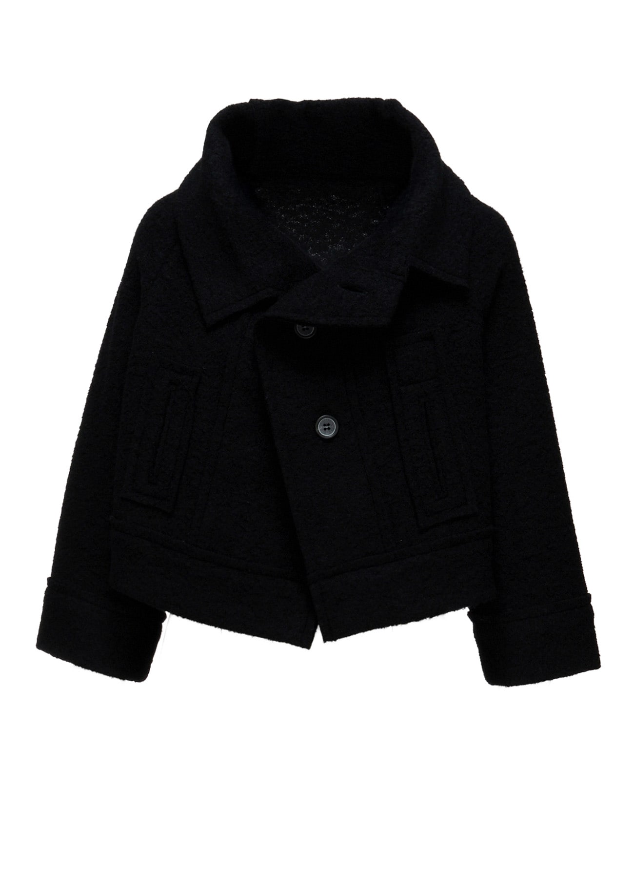 COTTON JACQUARD FLARE LONG SLEEVE T-SHIRT(S Black): Y's｜THE SHOP