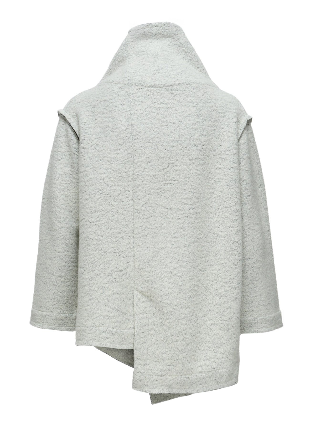 WOOL BLEND BOUCLE OFF-NECK JACKET