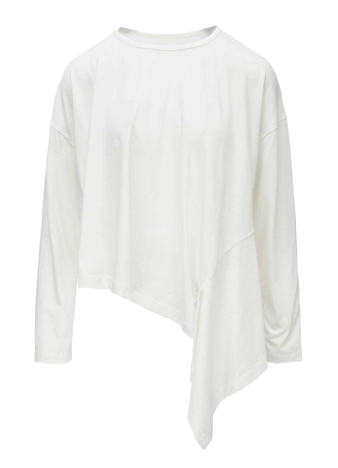 SUVIN JERSEY ASYMMETRIC ROUND NECK T-SHIRT