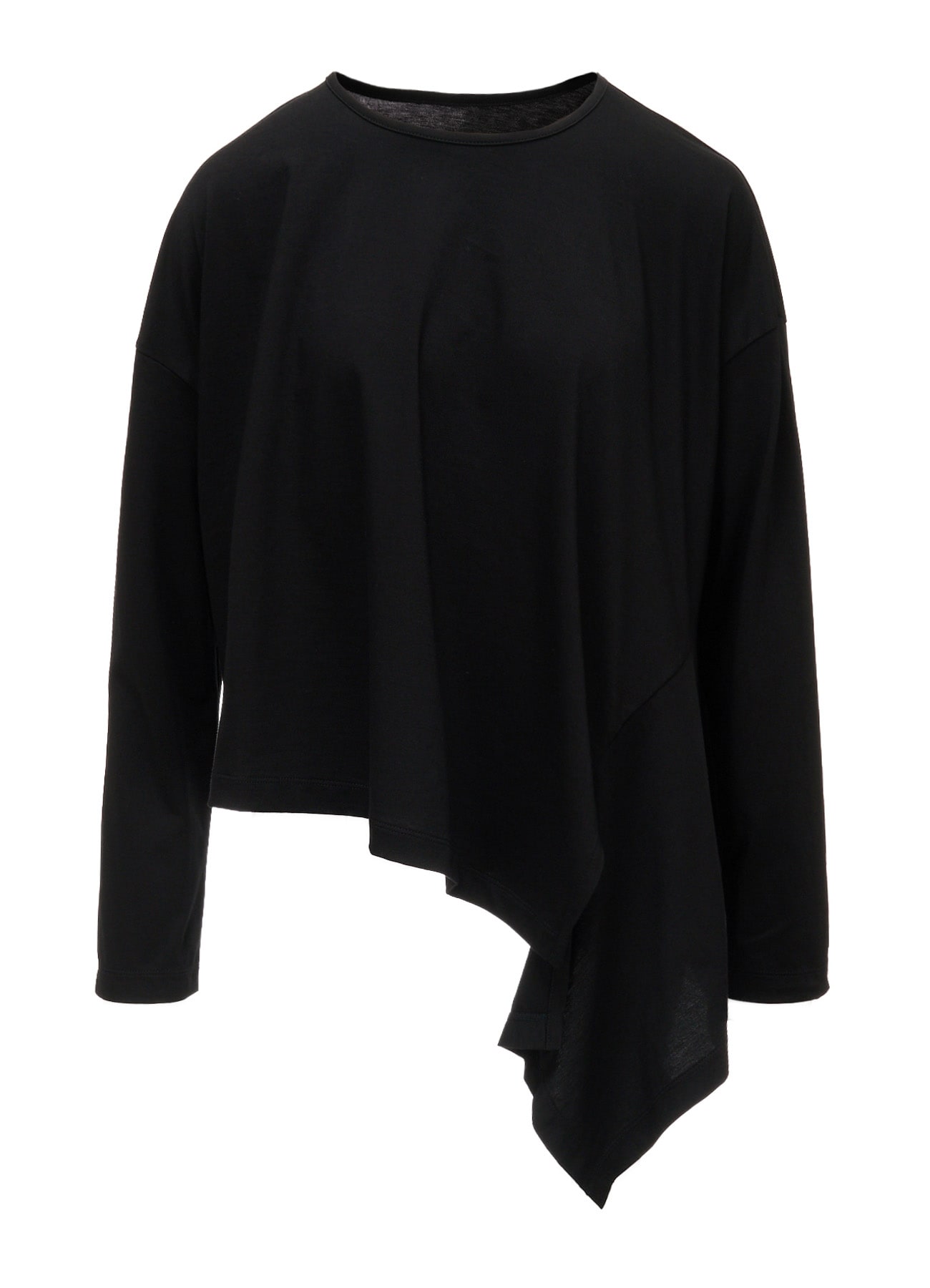 SUVIN JERSEY ASYMMETRIC ROUND NECK T-SHIRT