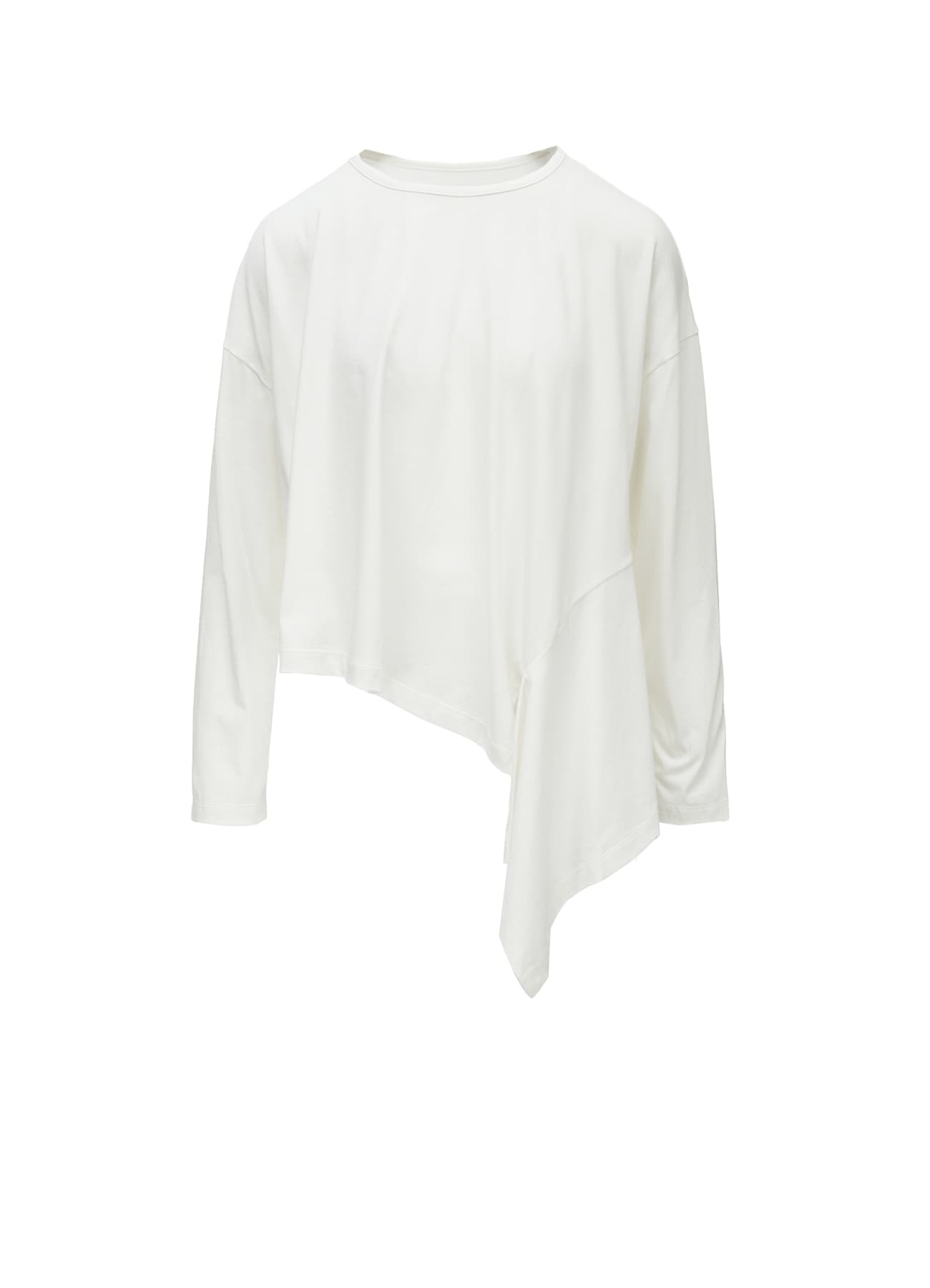 SUVIN JERSEY ASYMMETRIC ROUND NECK T-SHIRT