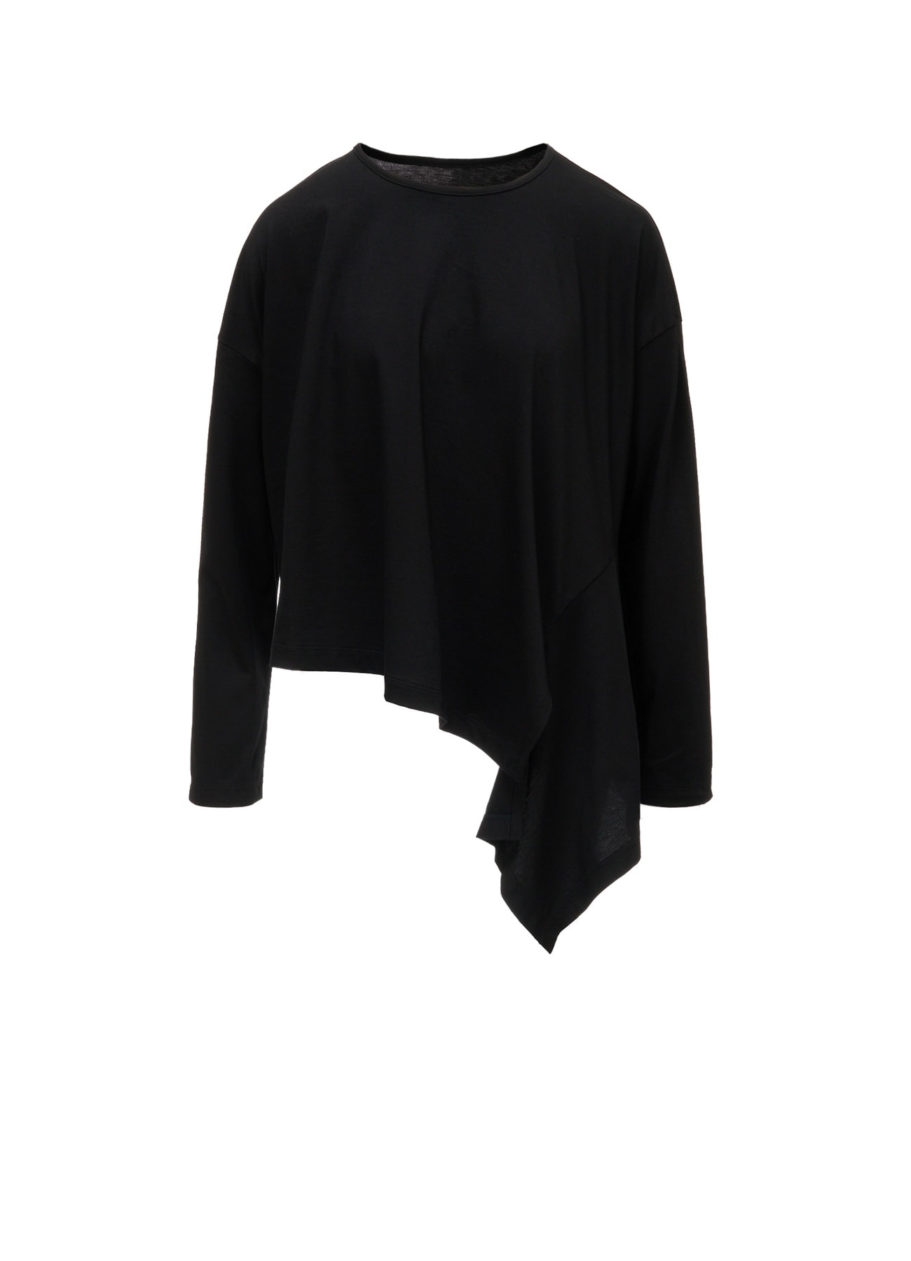 SUVIN JERSEY ASYMMETRIC ROUND NECK T-SHIRT