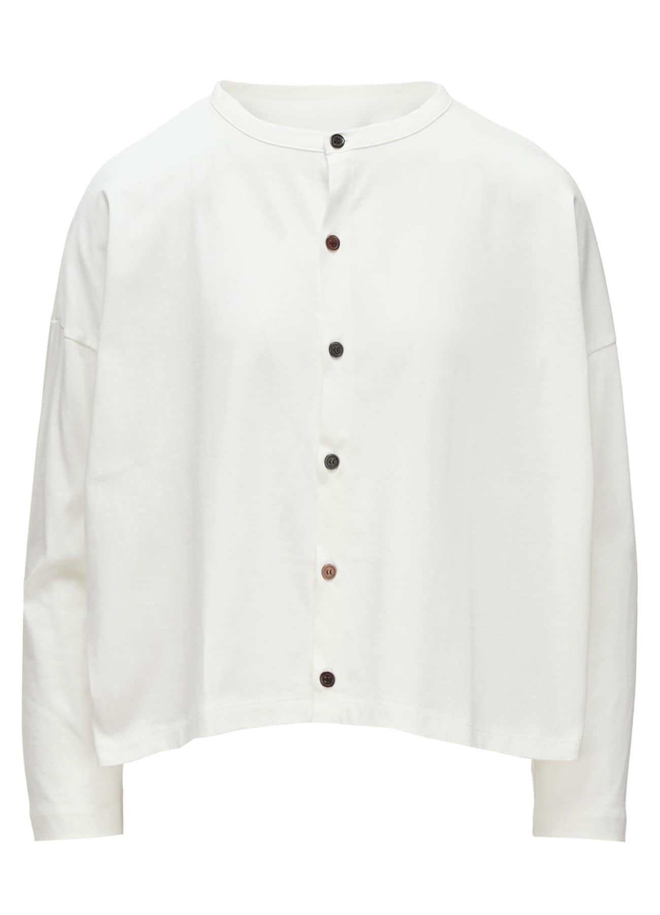 SUVIN JERSEY SHORT ROUND NECK CARDIGAN