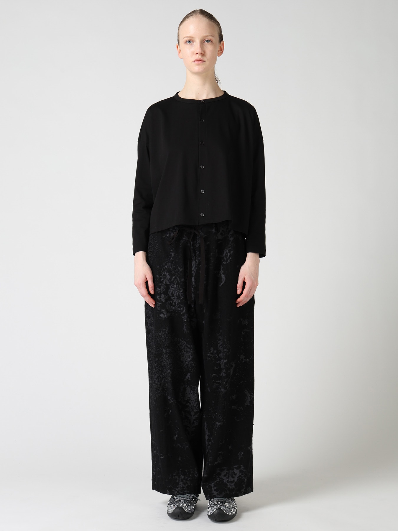 ゆー SUVIN JERSEY SHORT ROUND NECK CARDIGAN(S Black): Y's｜THE SHOP