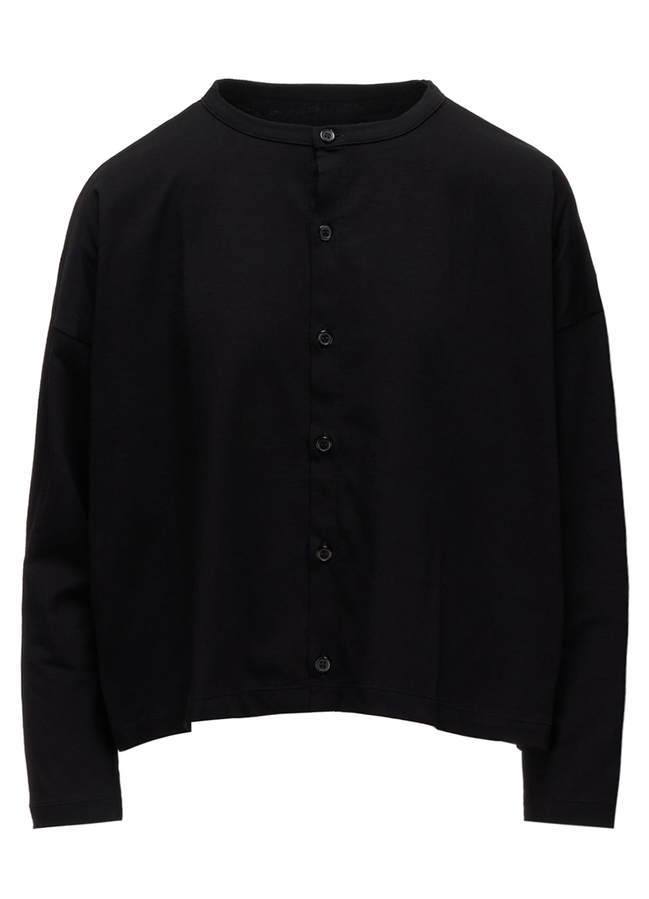 SUVIN JERSEY SHORT ROUND NECK CARDIGAN(S Black): Y's｜THE SHOP