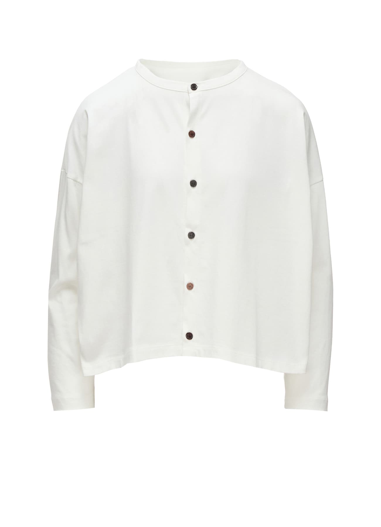 SUVIN JERSEY SHORT ROUND NECK CARDIGAN