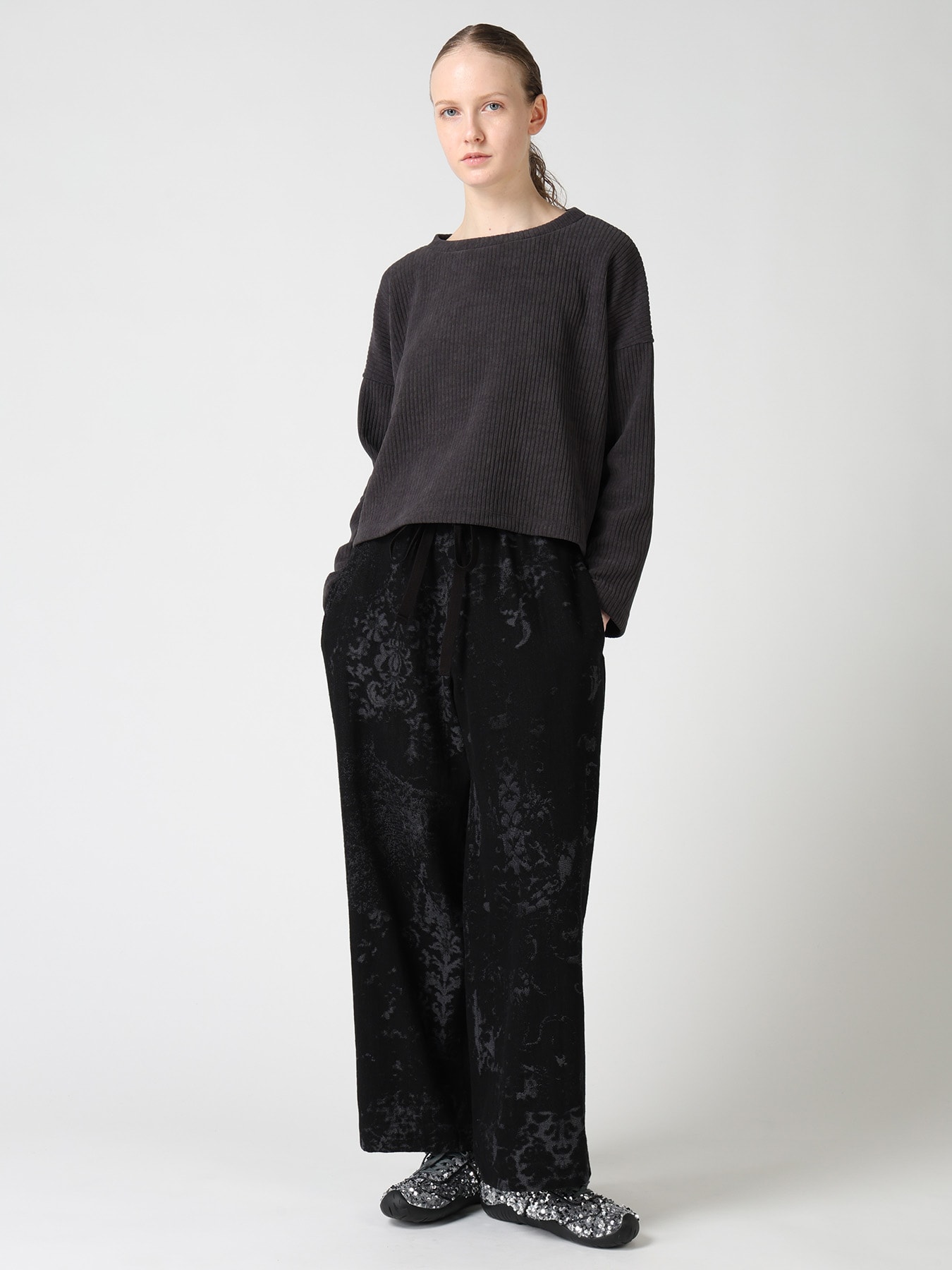 WIDE CORDUROY SHORT T-SHIRT