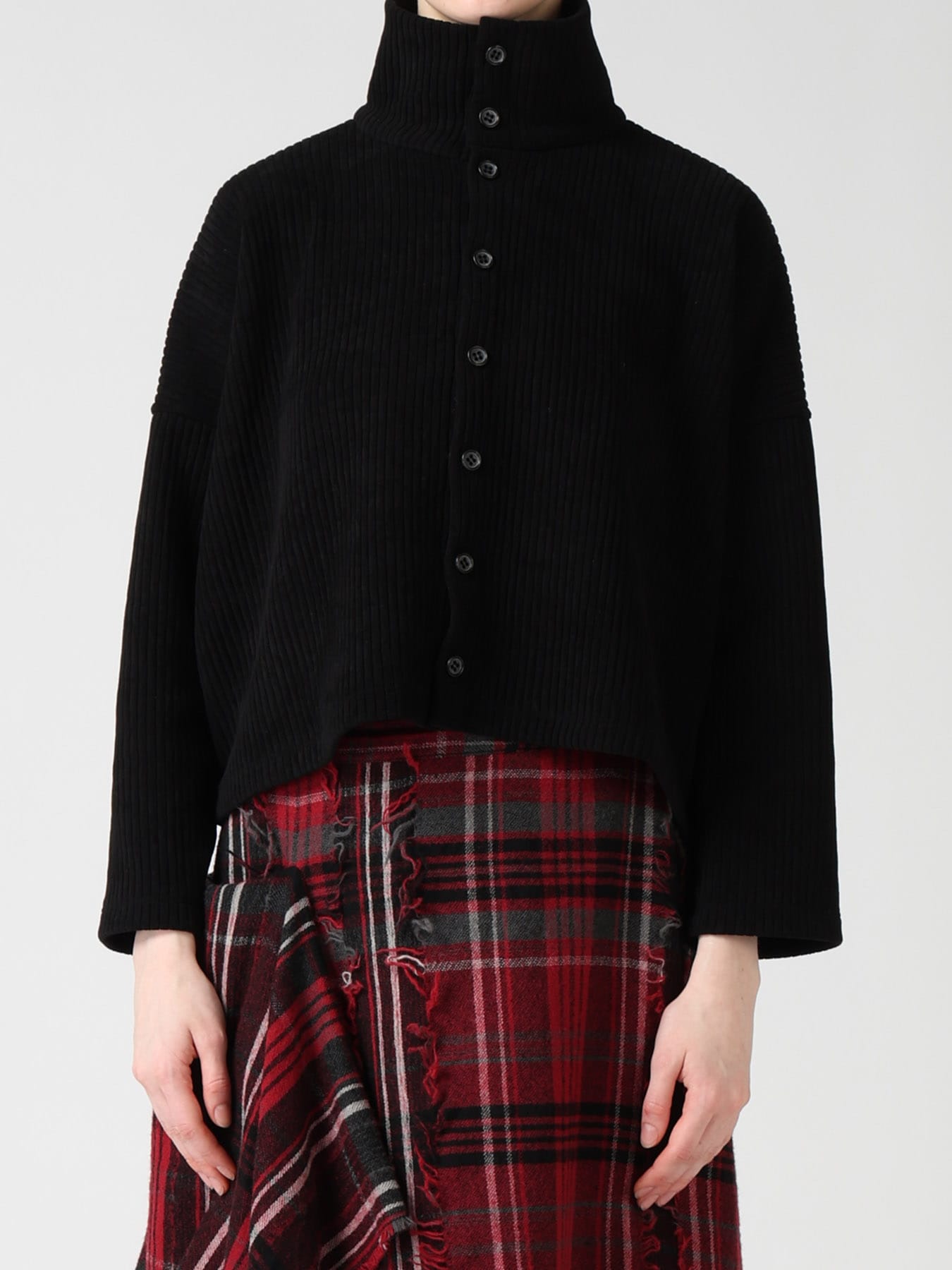 WIDE CORDUROY SHORT CARDIGAN