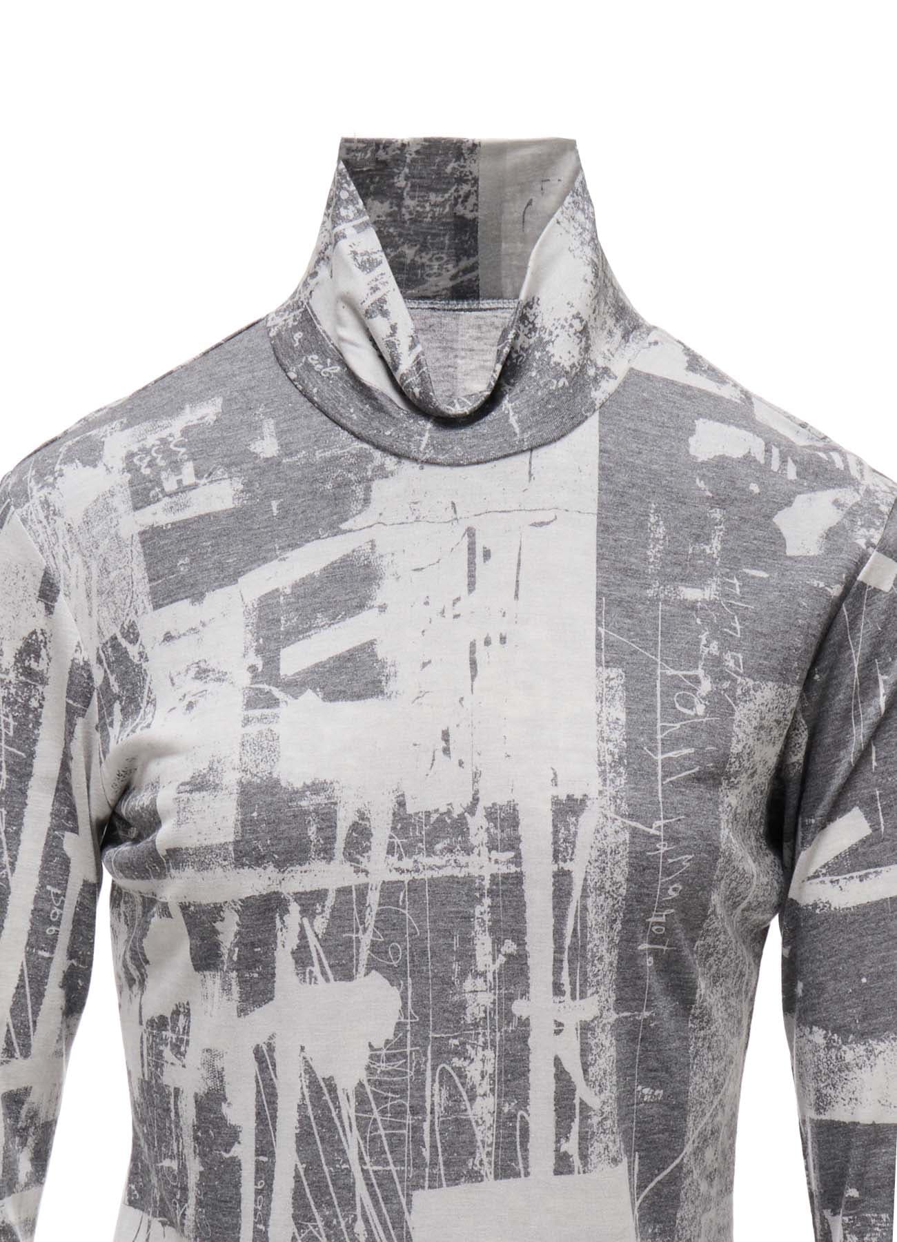 "DESOLATE CITY" JERSEY LONG SLEEVE HIGH NECK T-SHIRT