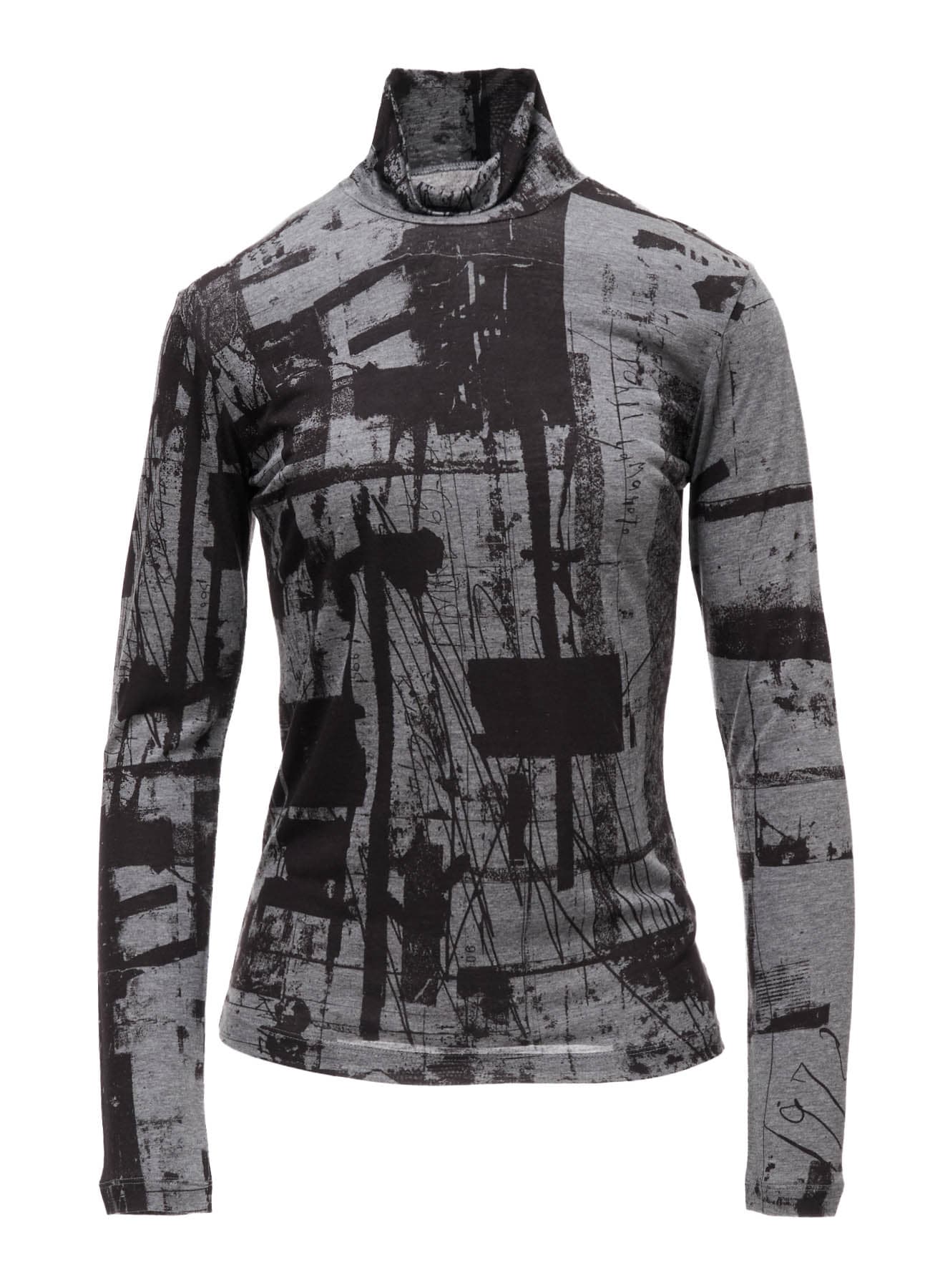 "DESOLATE CITY" JERSEY LONG SLEEVE HIGH NECK T-SHIRT
