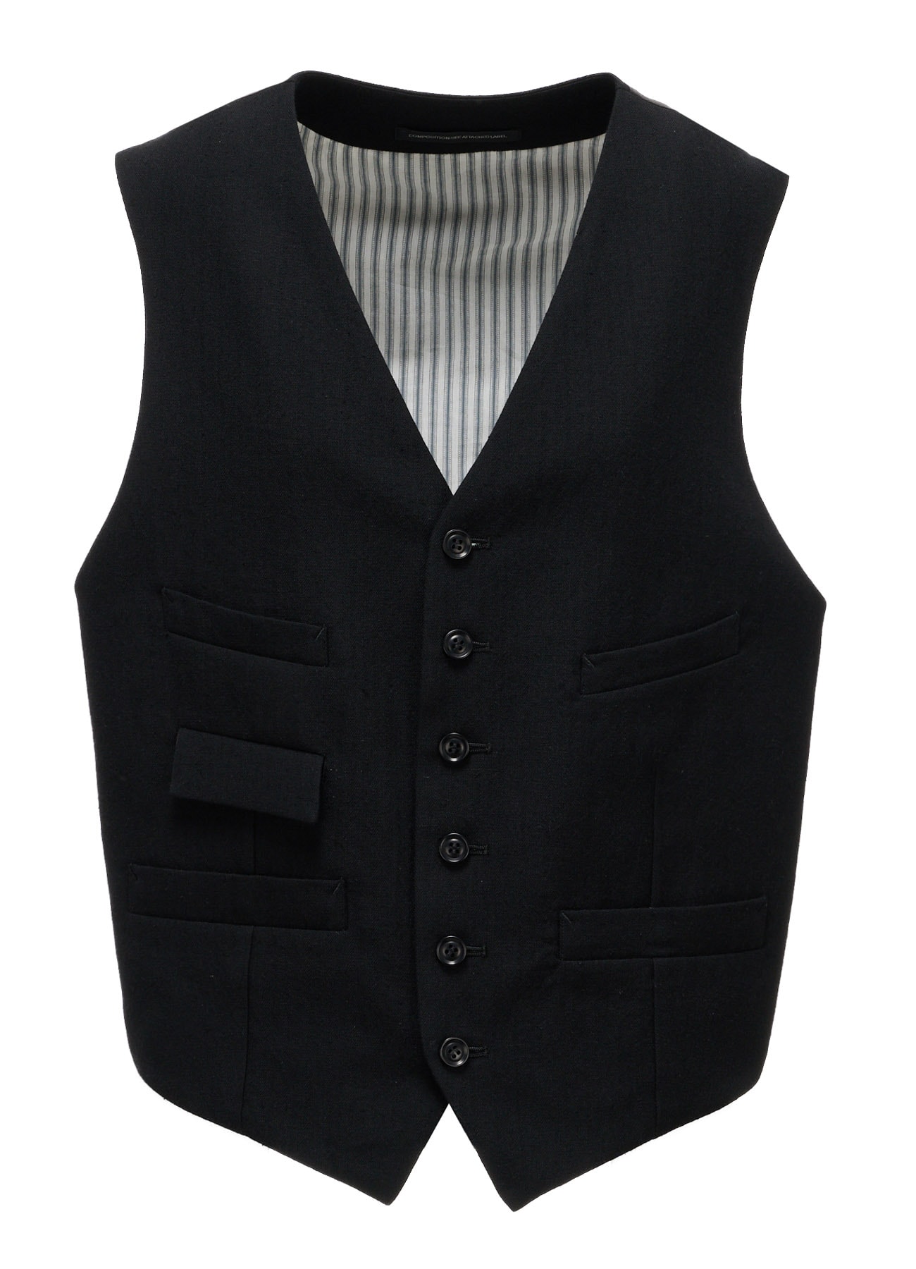 HERRINGBONE COLLARLESS VEST