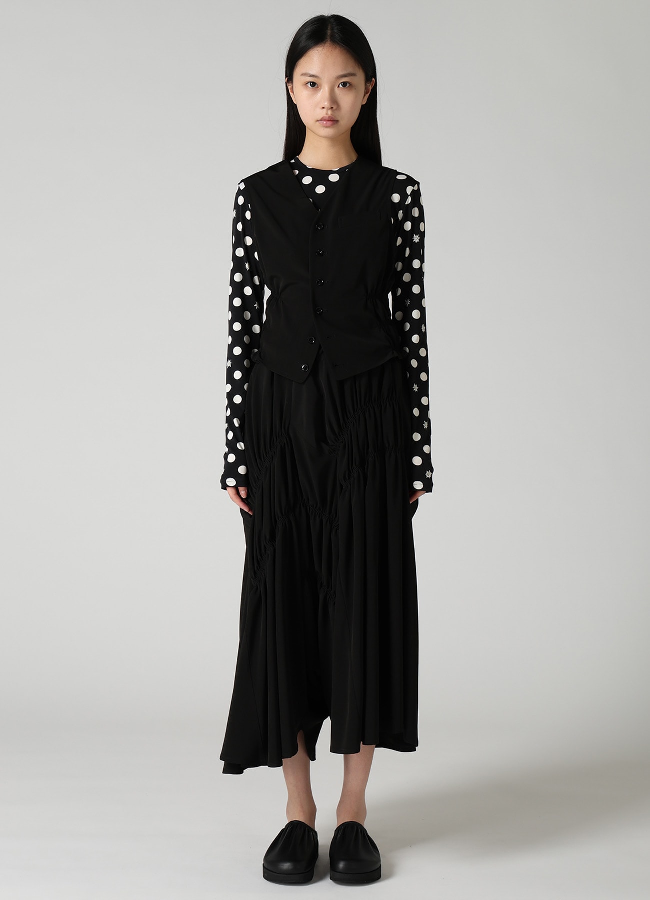TA/PE SUPER VIYON TUSSER GATHERED VEST