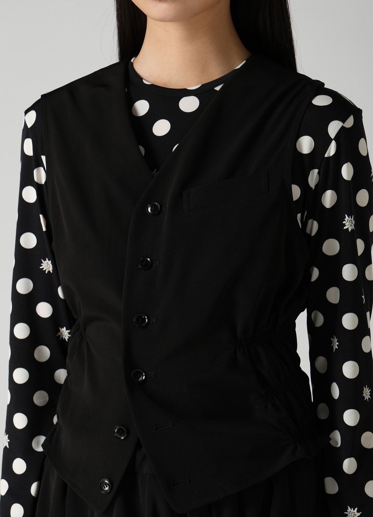 TA/PE SUPER VIYON TUSSER GATHERED VEST