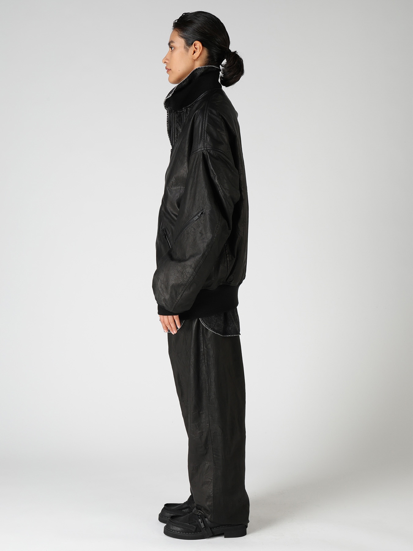 SOFT LEATHER DOUBLE ZIP BLOUSON