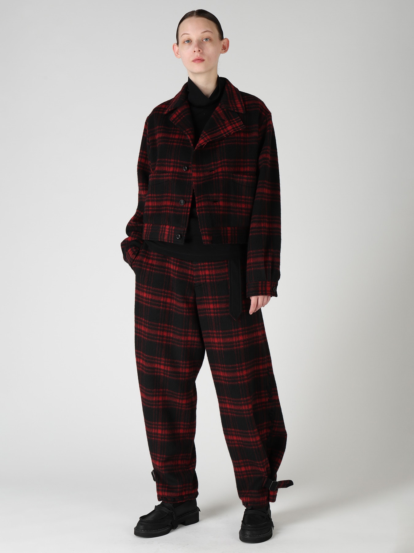 SHAGGY PLAID BLOUSON