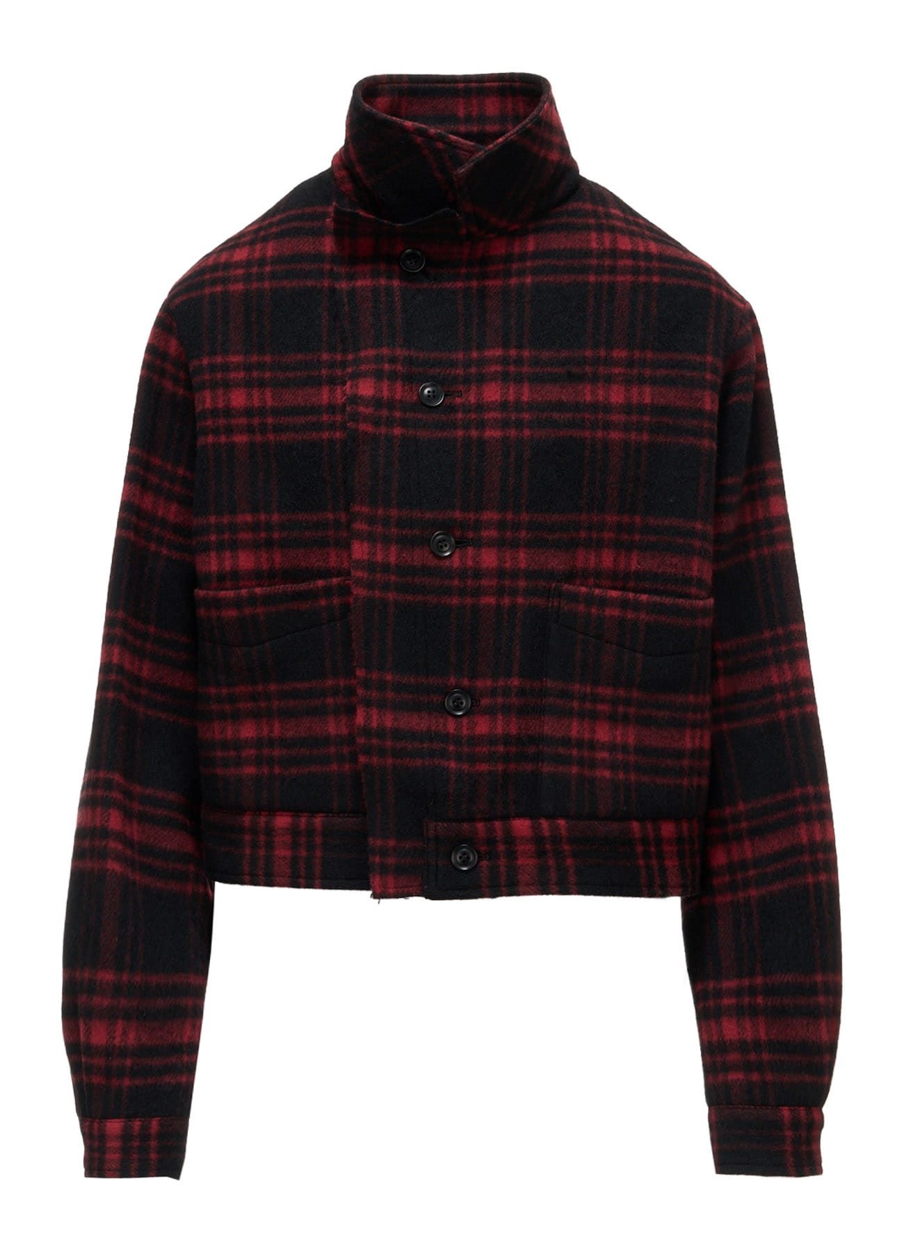 SHAGGY PLAID BLOUSON