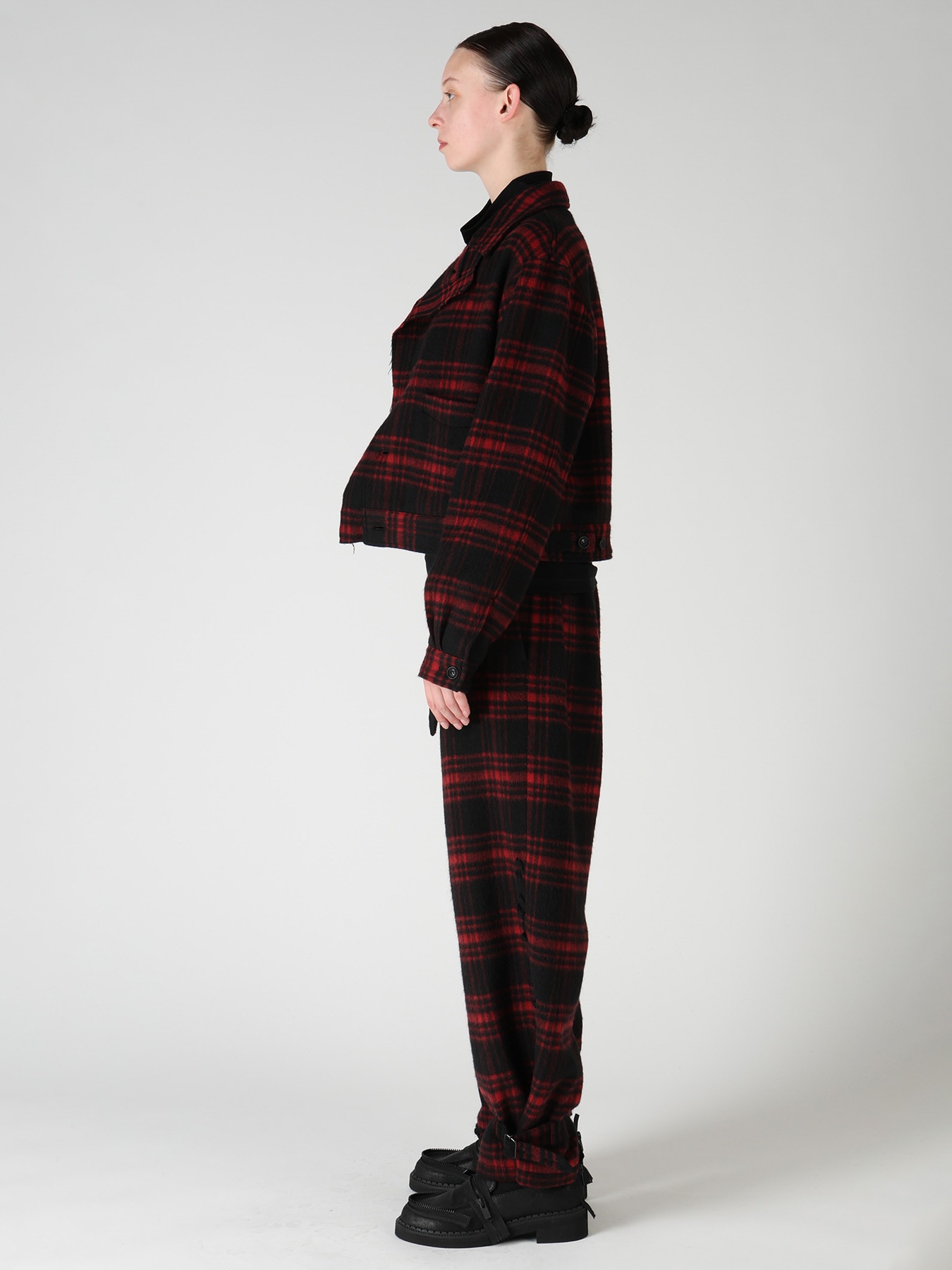 SHAGGY PLAID BLOUSON