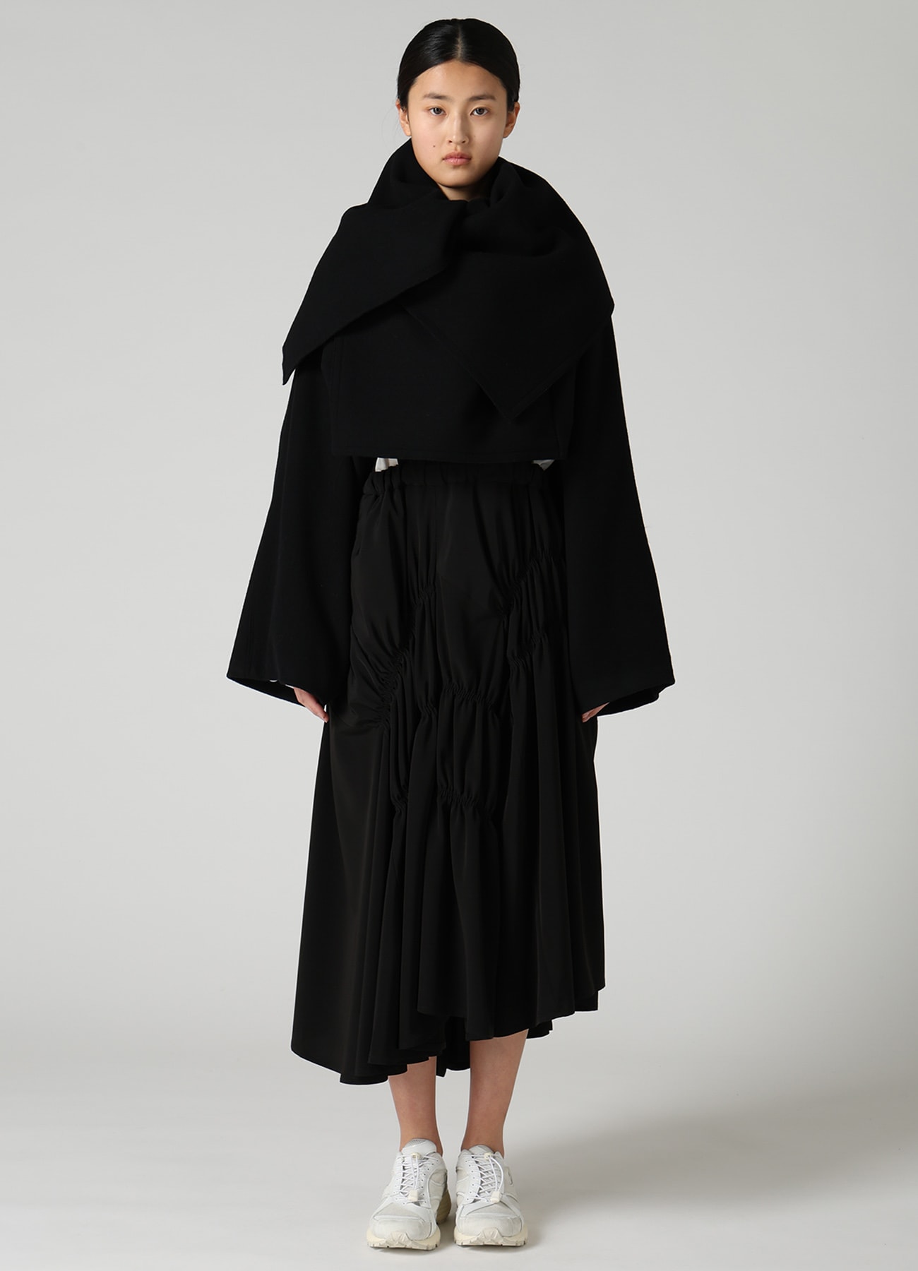 CASHMERE KNIT FLEECE WRAP BLOUSON