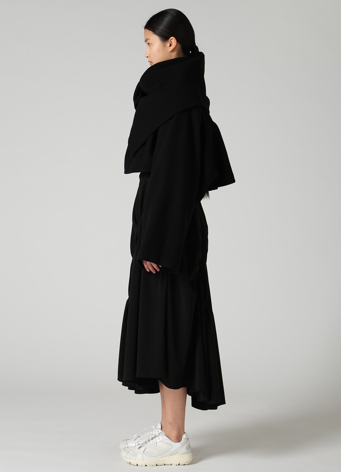 CASHMERE KNIT FLEECE WRAP BLOUSON