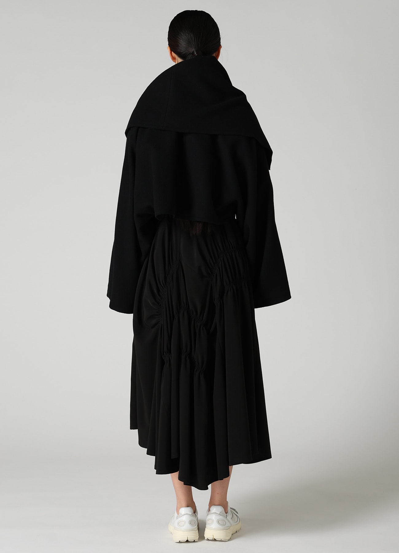 CASHMERE KNIT FLEECE WRAP BLOUSON