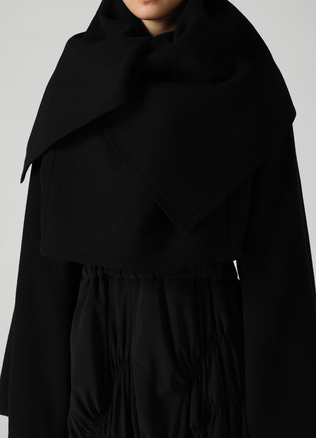 CASHMERE KNIT FLEECE WRAP BLOUSON