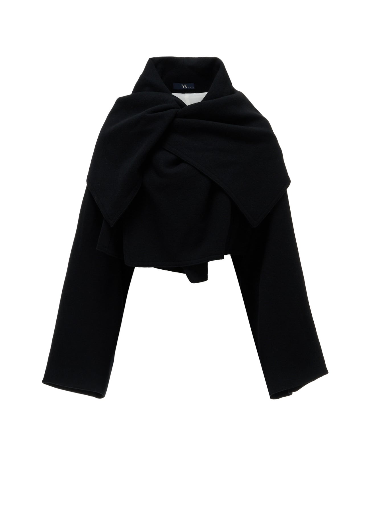 CASHMERE KNIT FLEECE WRAP BLOUSON
