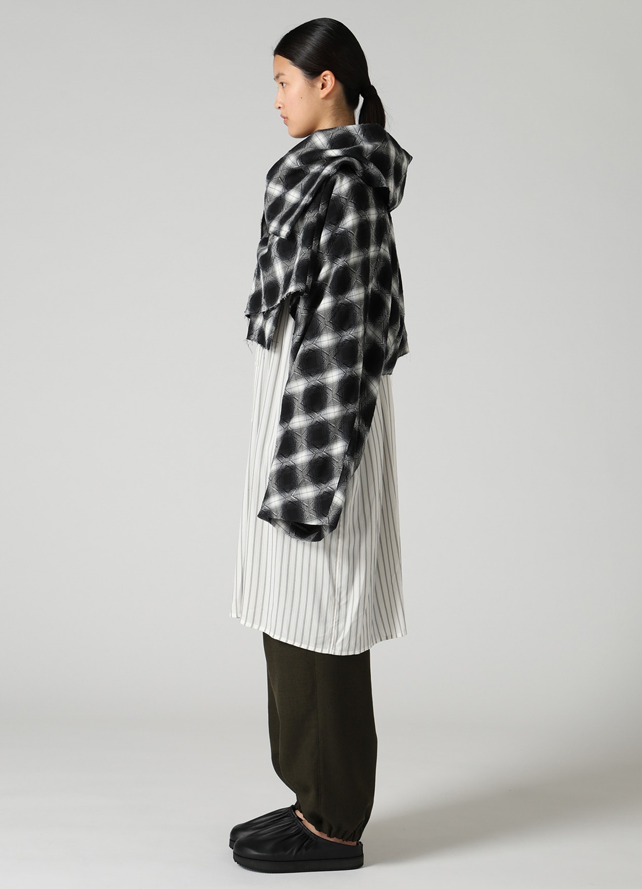 PLAID JACQUARD WRAP BLOUSON