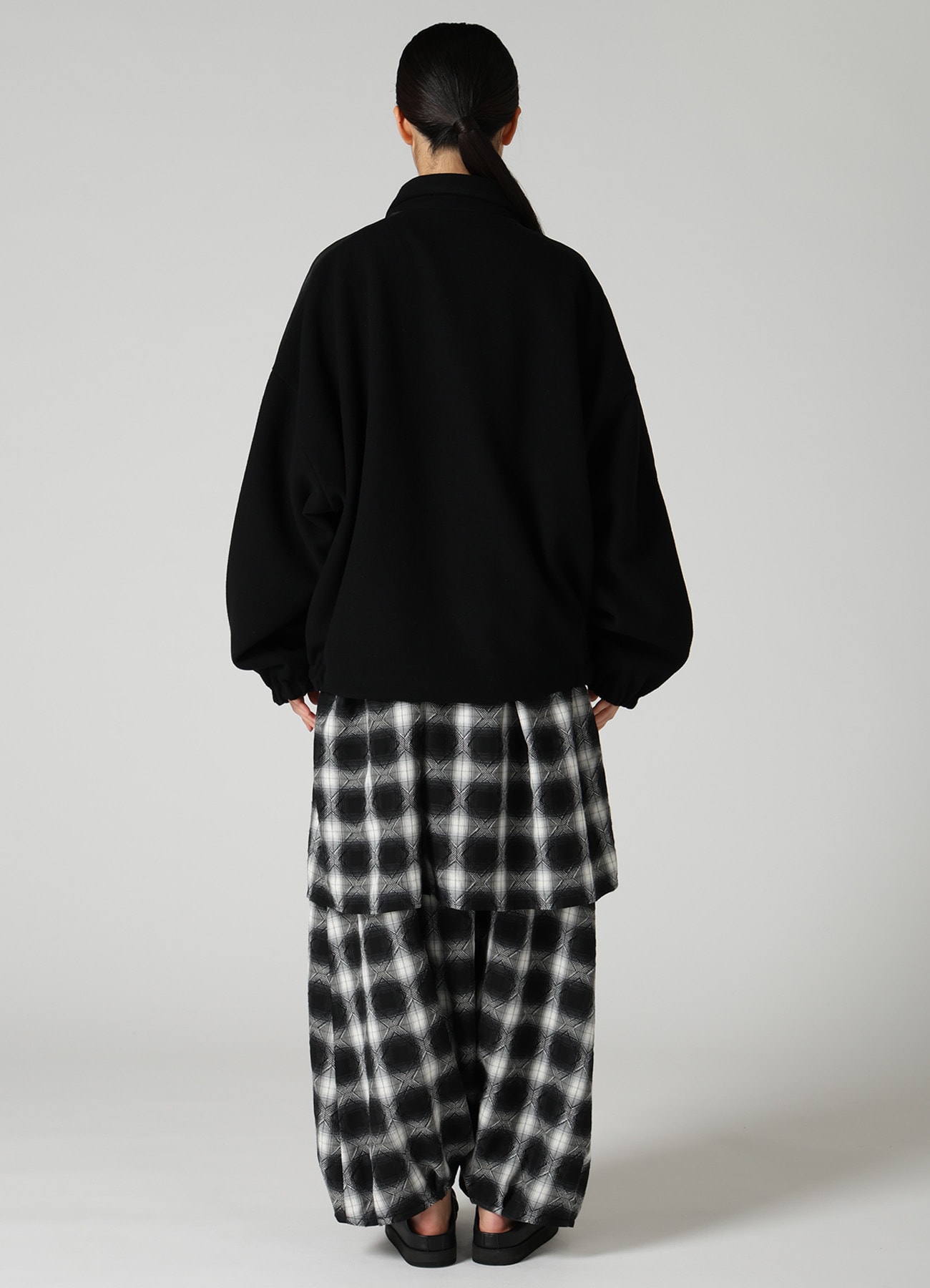 CASHMERE KNIT FLEECE STAND COLLAR JACKET