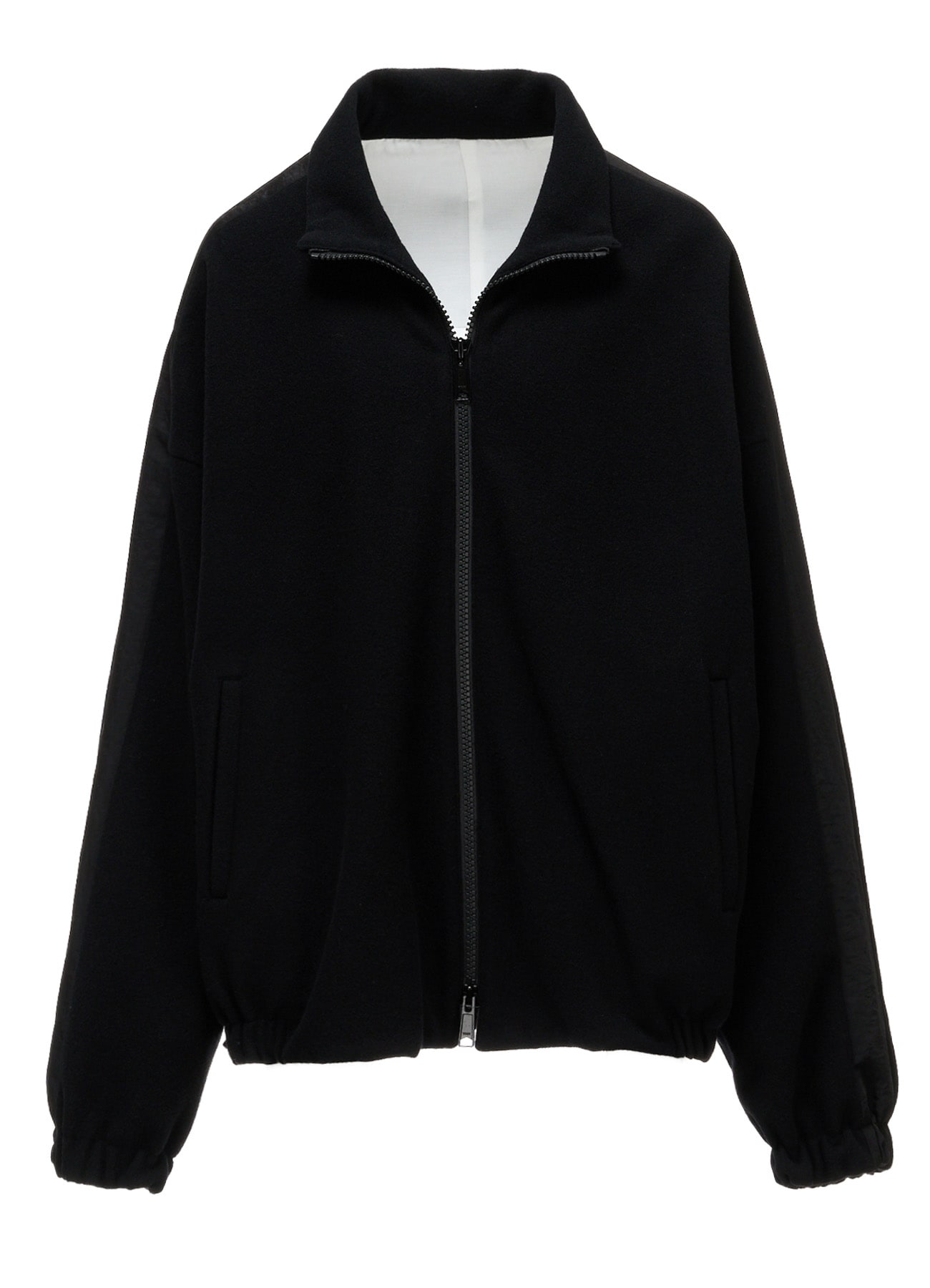 CASHMERE KNIT FLEECE STAND COLLAR JACKET