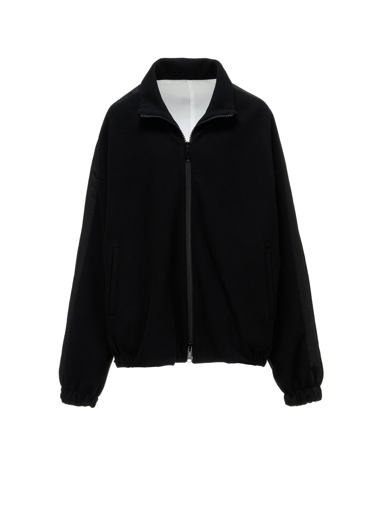 CASHMERE KNIT FLEECE STAND COLLAR JACKET