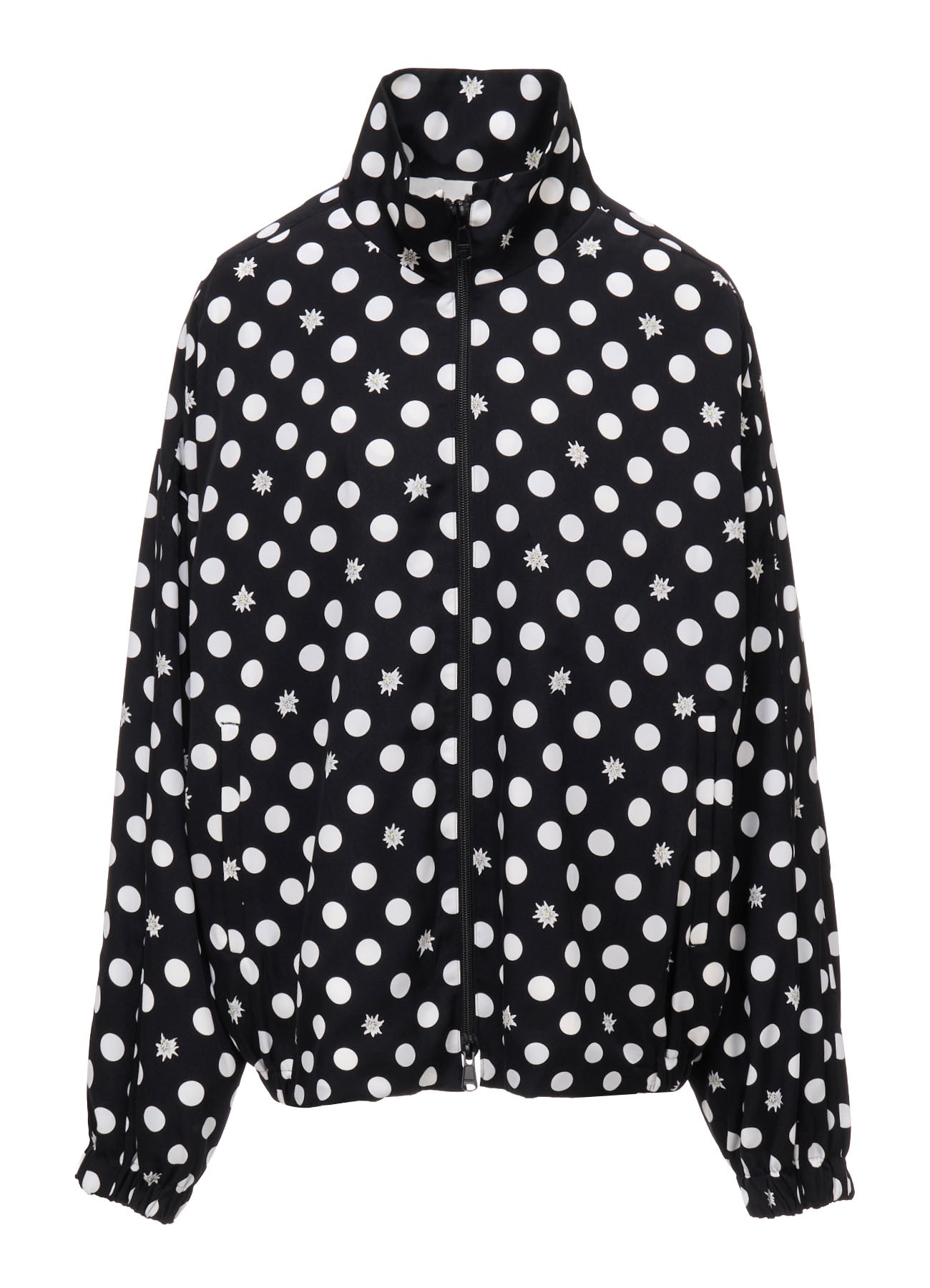 DOT FLOWER PRINT STAND COLLAR JACKET