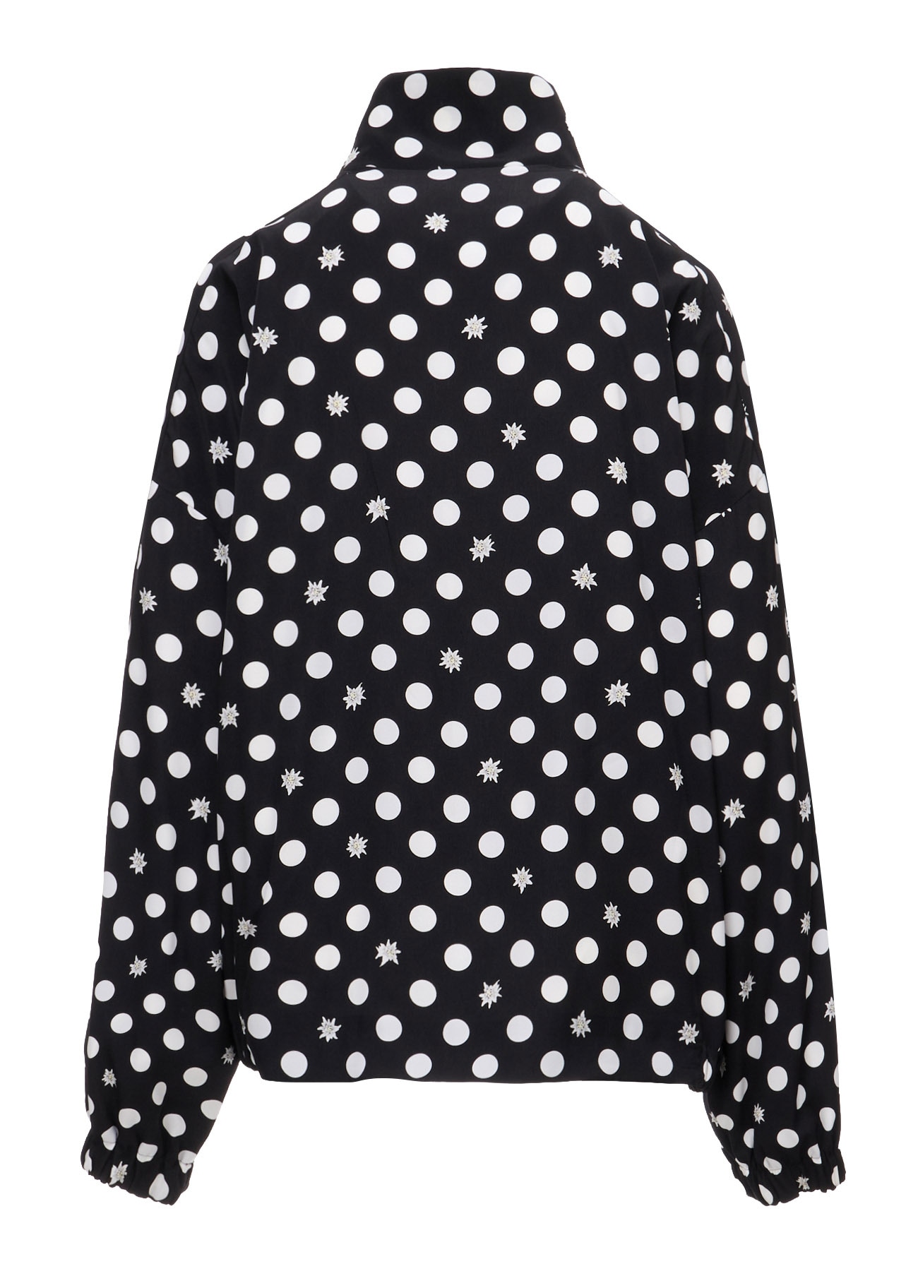 DOT FLOWER PRINT STAND COLLAR JACKET