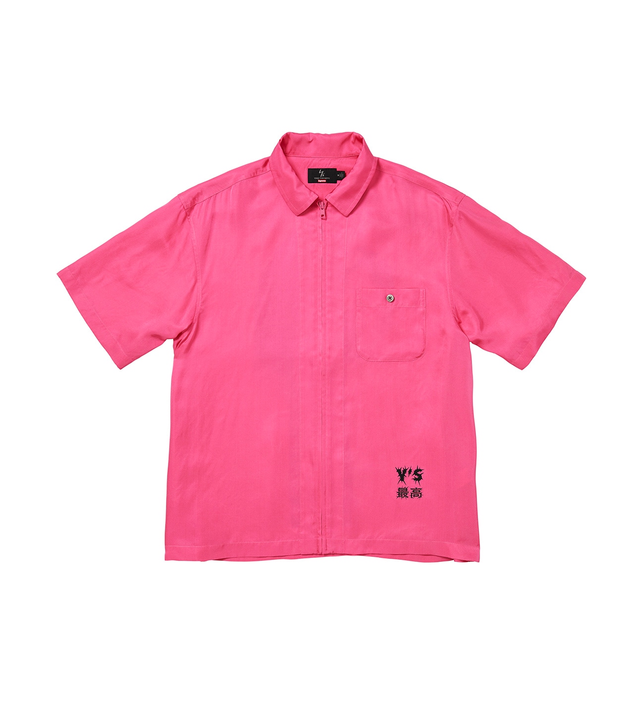 Y's/Supreme SILK ZIP UP S/S SHIRT