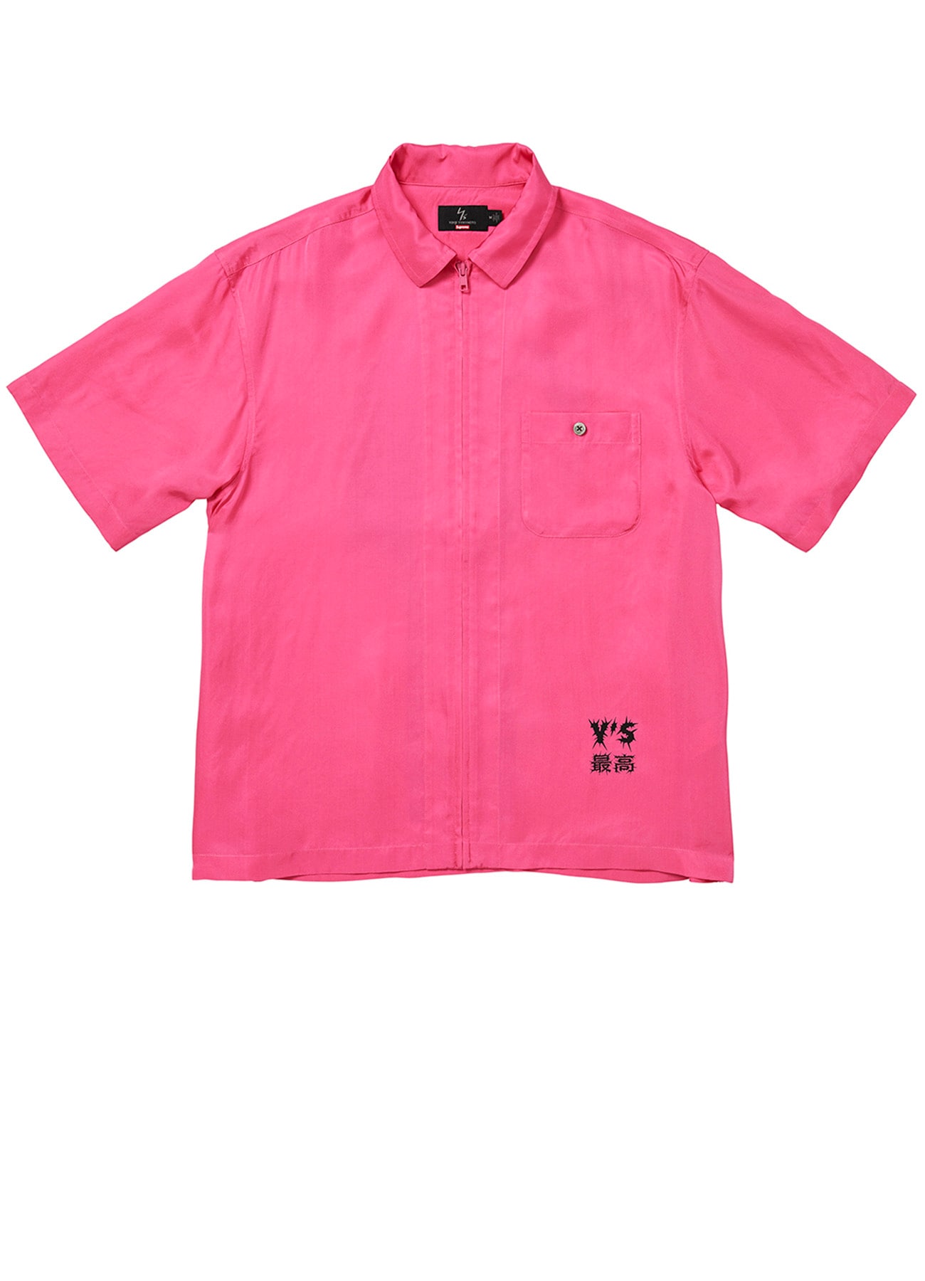 Y's/Supreme SILK ZIP UP S/S SHIRT
